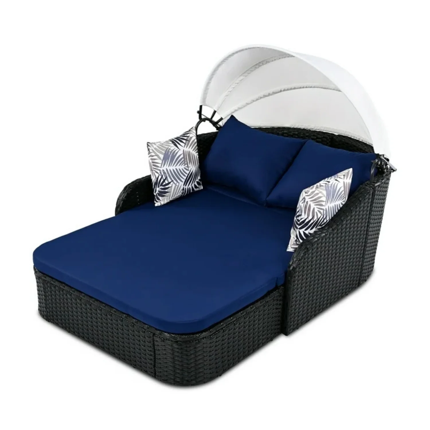 Outdoor Rattan Wicker Double Seater Canopy Daybed - Image 7
