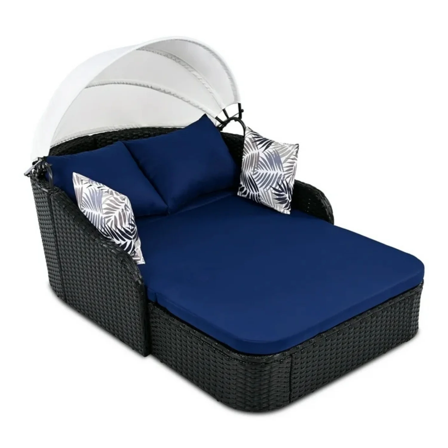 Outdoor Rattan Wicker Double Seater Canopy Daybed - Image 9