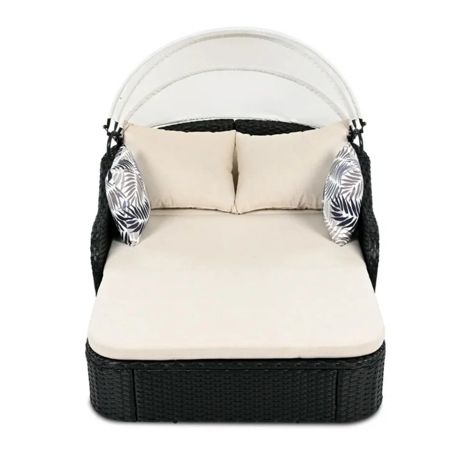 Outdoor Rattan Wicker Double Seater Canopy Daybed - Image 3