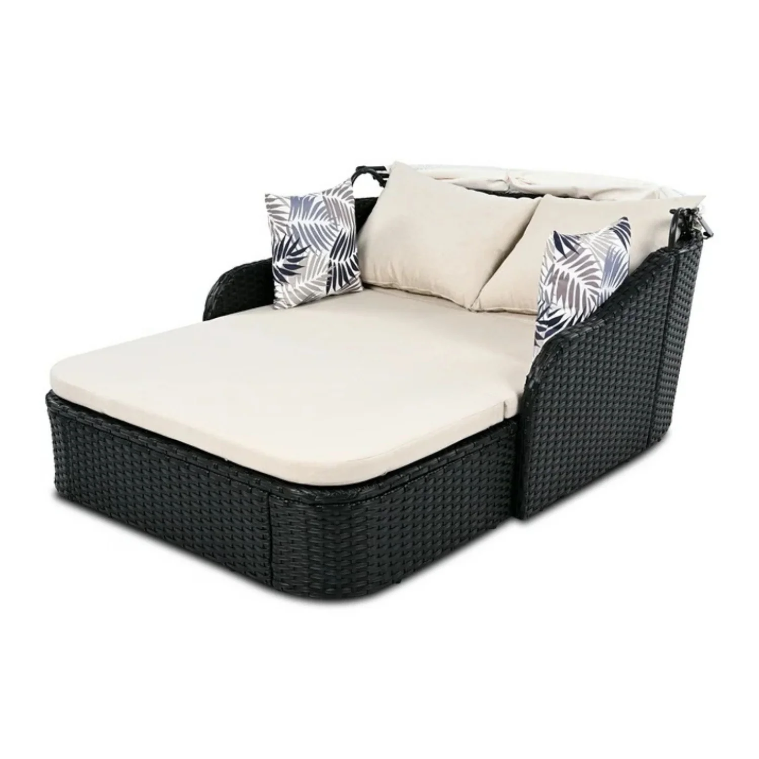 Outdoor Rattan Wicker Double Seater Canopy Daybed - Image 7