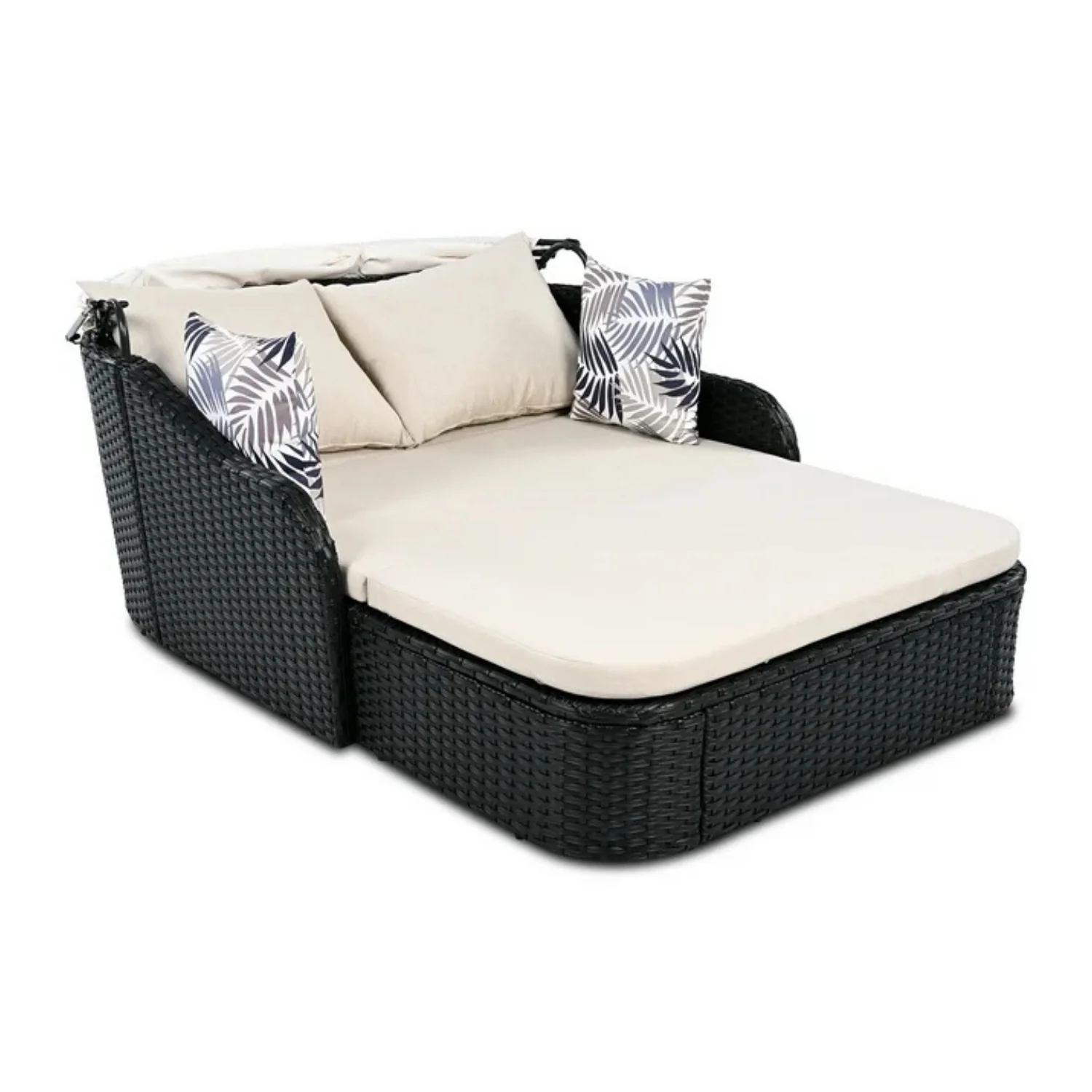 Outdoor Rattan Wicker Double Seater Canopy Daybed - Image 9