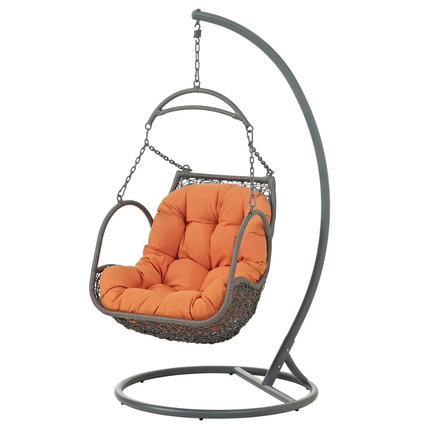 Outdoor Rattan Wicker Hanging Swing Chair with Cushion - Image 7