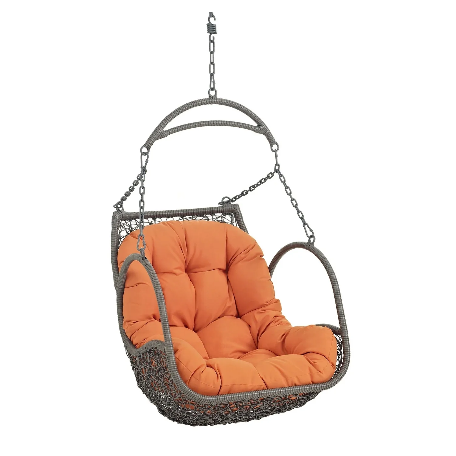 Outdoor Rattan Wicker Hanging Swing Chair with Cushion - Image 8