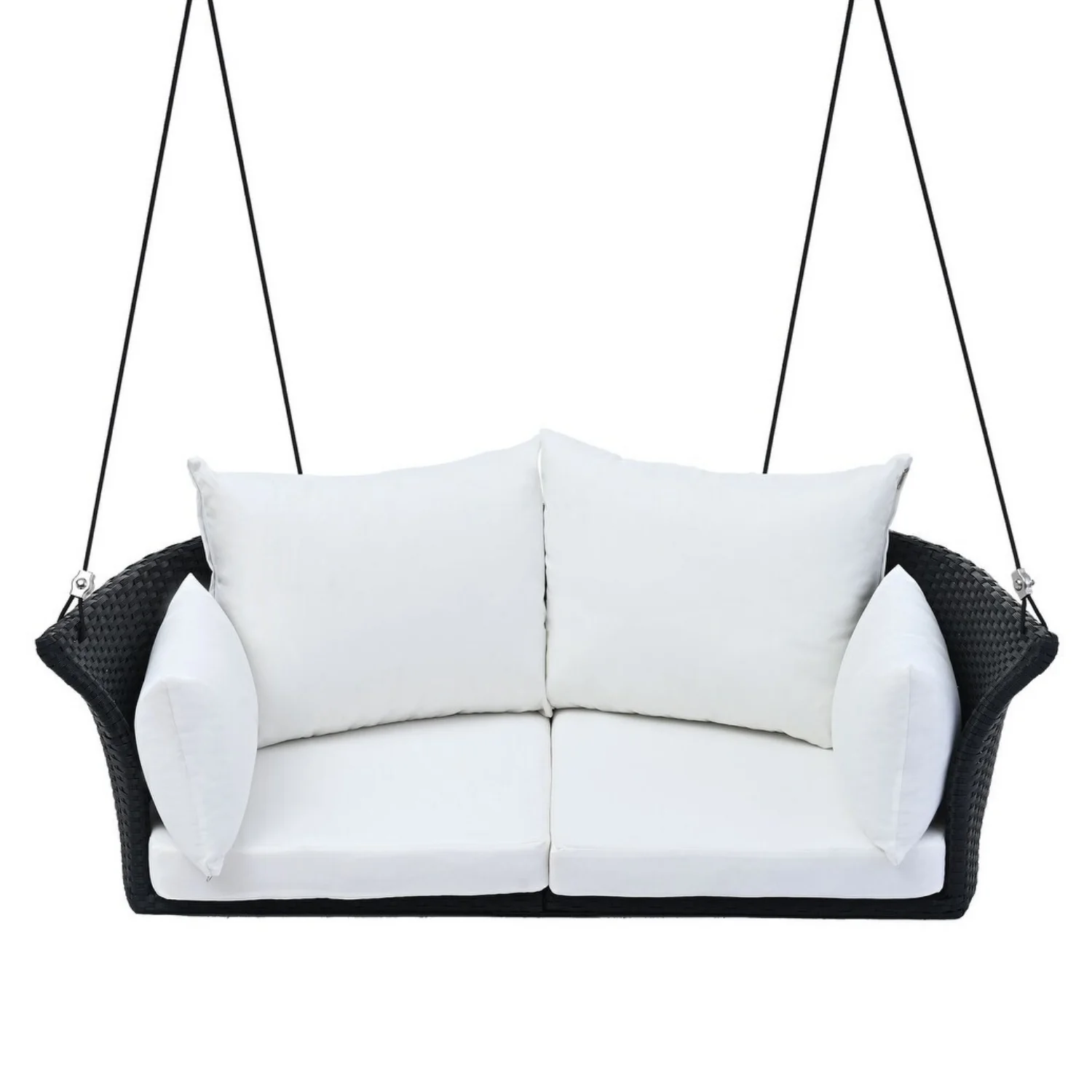 Outdoor Rattan Wicker Hanging Swing Chair with Cushion - Image 10