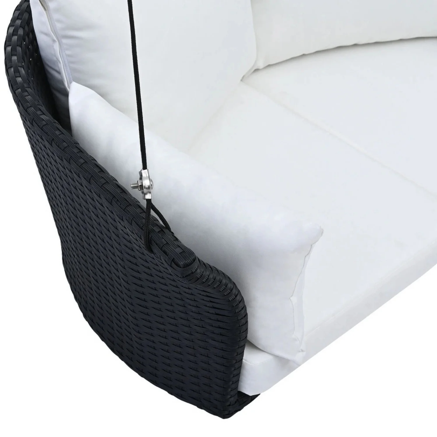 Outdoor Rattan Wicker Hanging Swing Chair with Cushion - Image 3