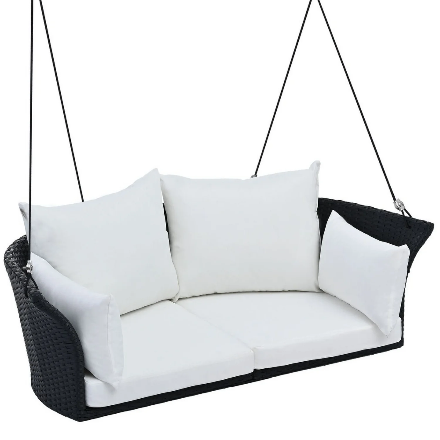 Outdoor Rattan Wicker Hanging Swing Chair with Cushion - Image 8