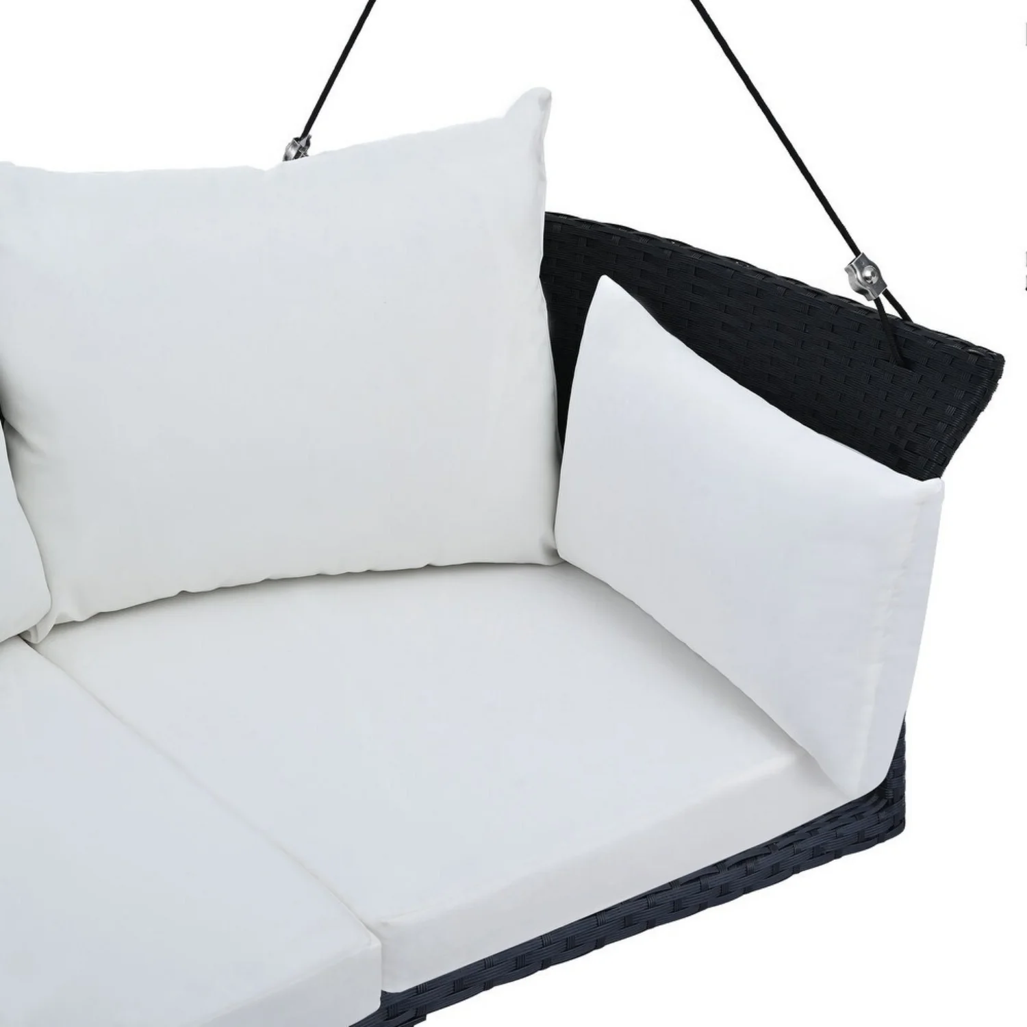 Outdoor Rattan Wicker Hanging Swing Chair with Cushion - Image 9