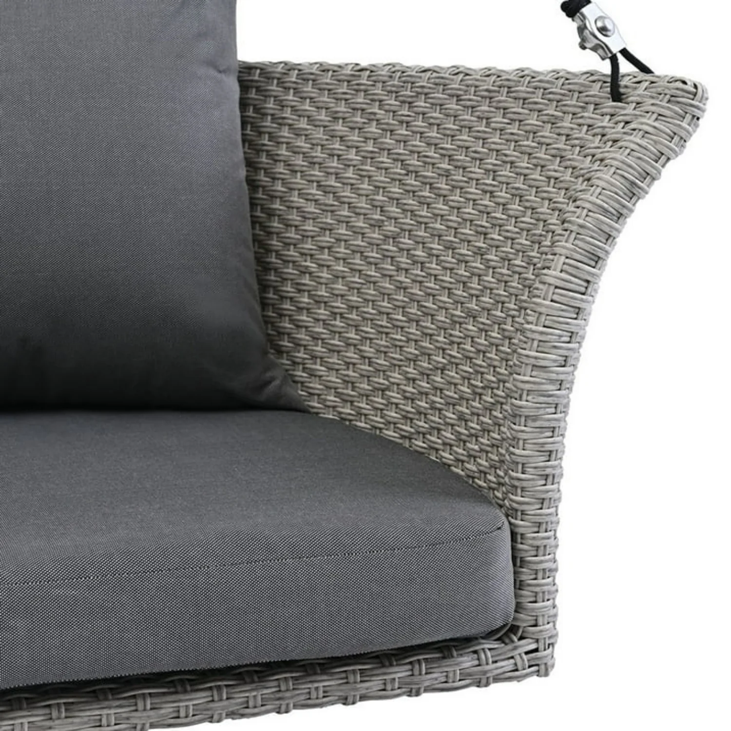 Outdoor Rattan Wicker Hanging Swing Chair with Cushion - Image 3