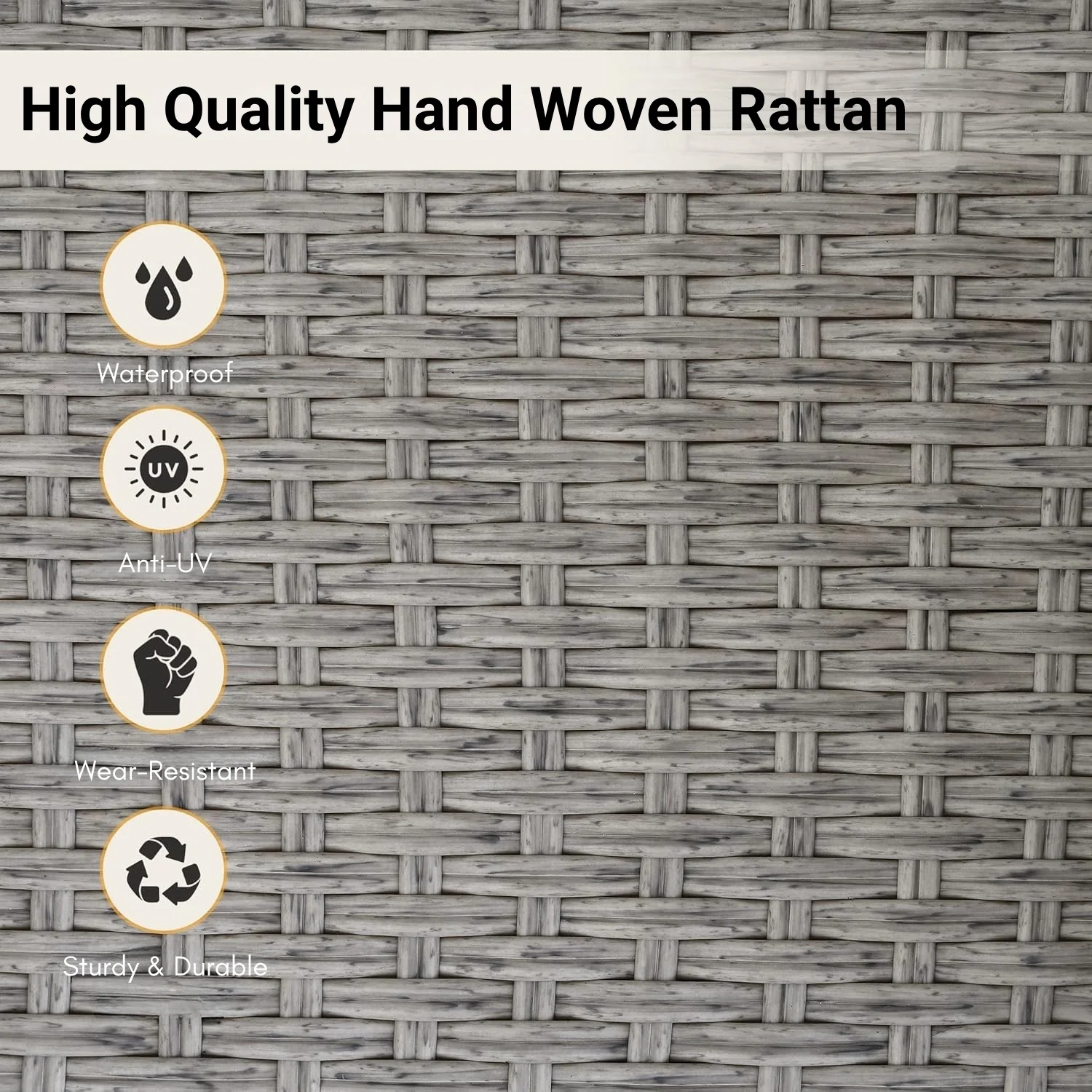 Outdoor Rattan Wicker Hanging Swing Chair with Cushion - Image 5