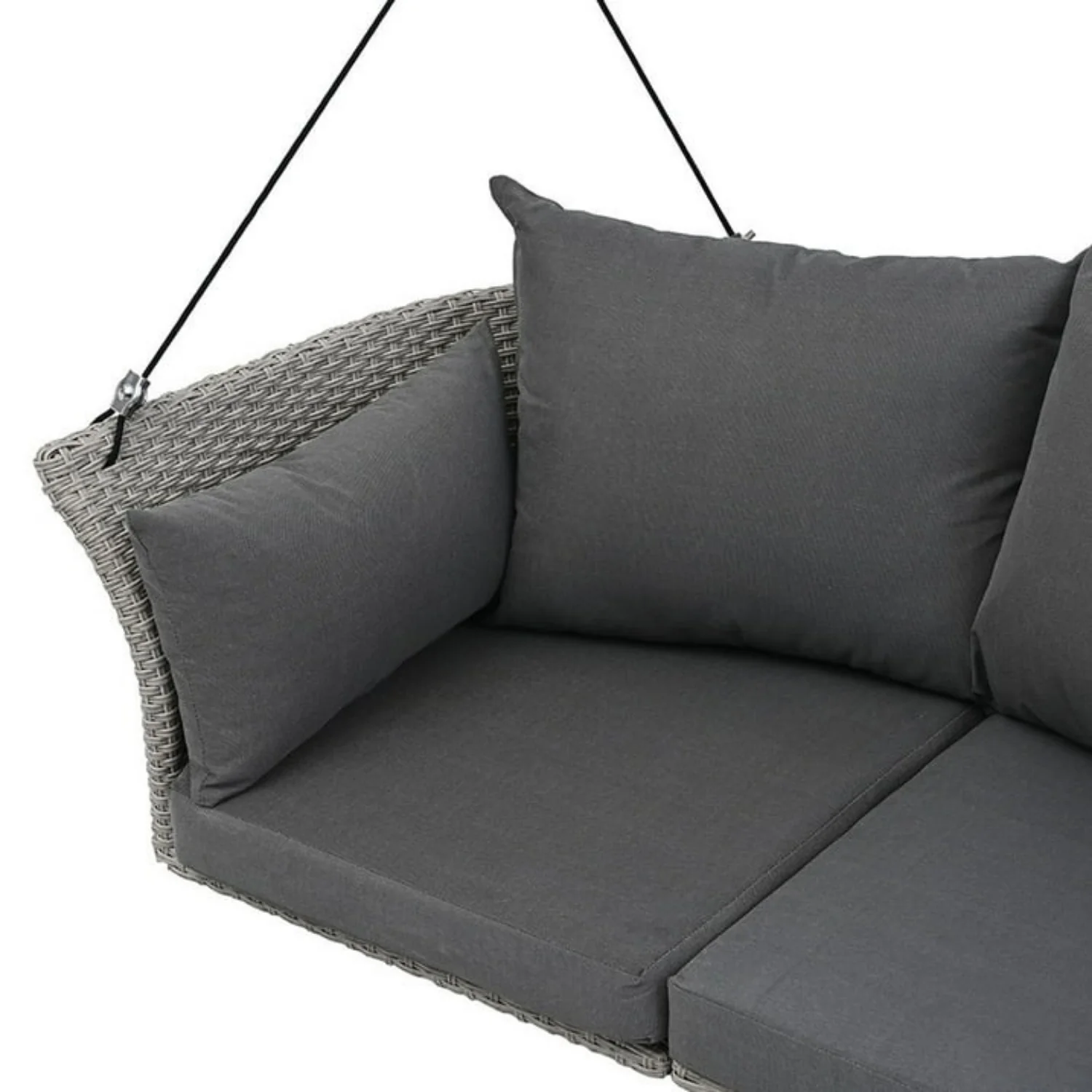 Outdoor Rattan Wicker Hanging Swing Chair with Cushion - Image 9