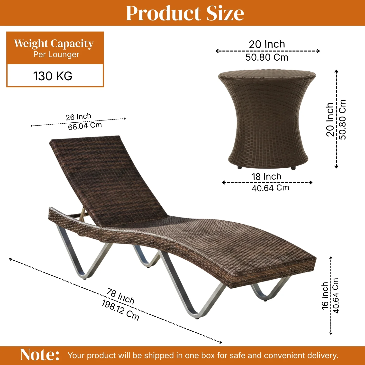 Outdoor Rattan Wicker Lounge Chairs Set of 2 with Matching Side Table - Image 2