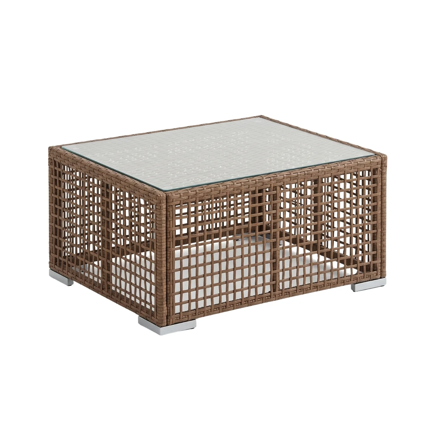 Outdoor Rattan Wicker Patio Conversation Furniture Set (Dark Brown & Cream) - Image 11