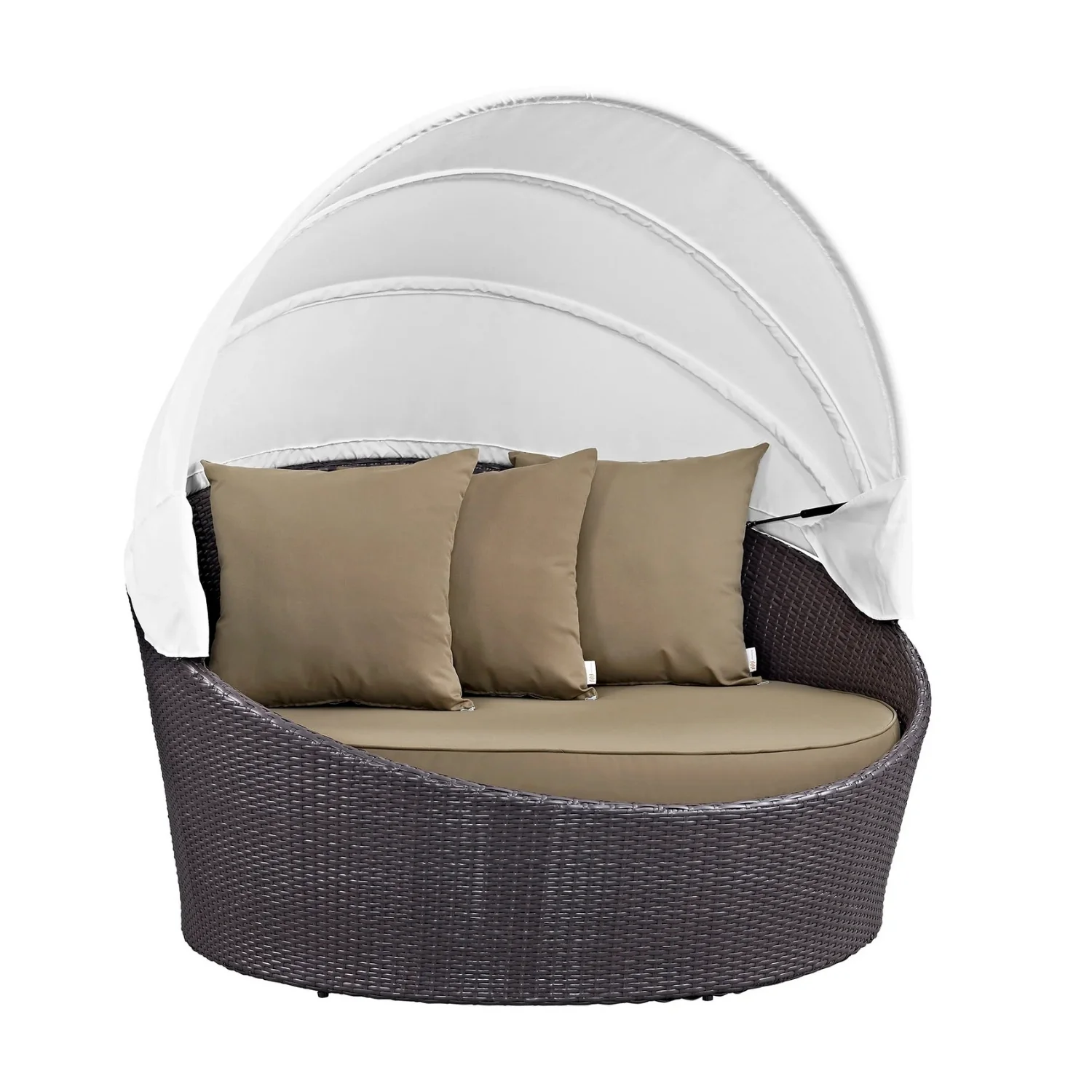 Outdoor Rattan Wicker Patio Daybed with Retractable Canopy - Image 8