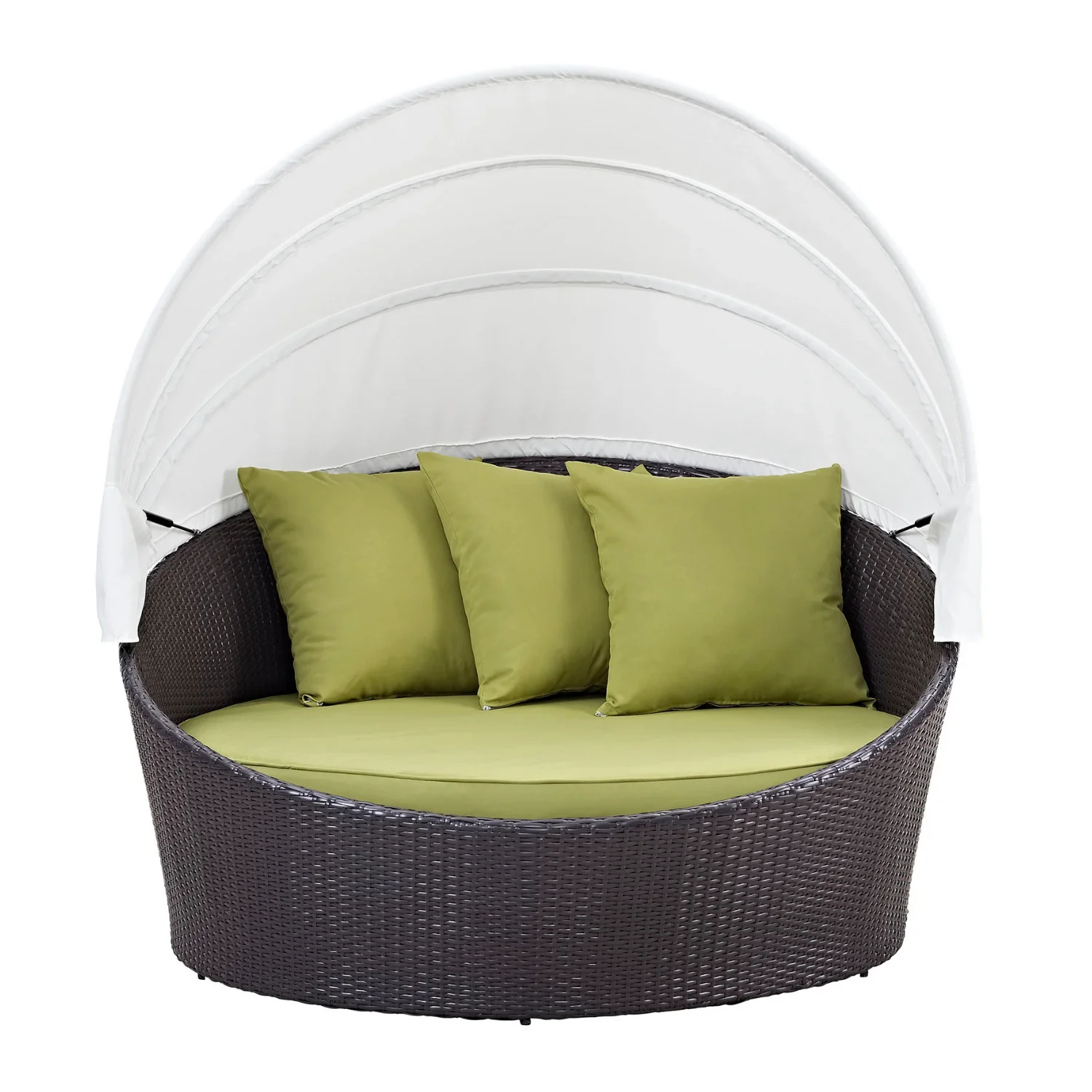 Outdoor Rattan Wicker Patio Daybed with Retractable Canopy - Image 3