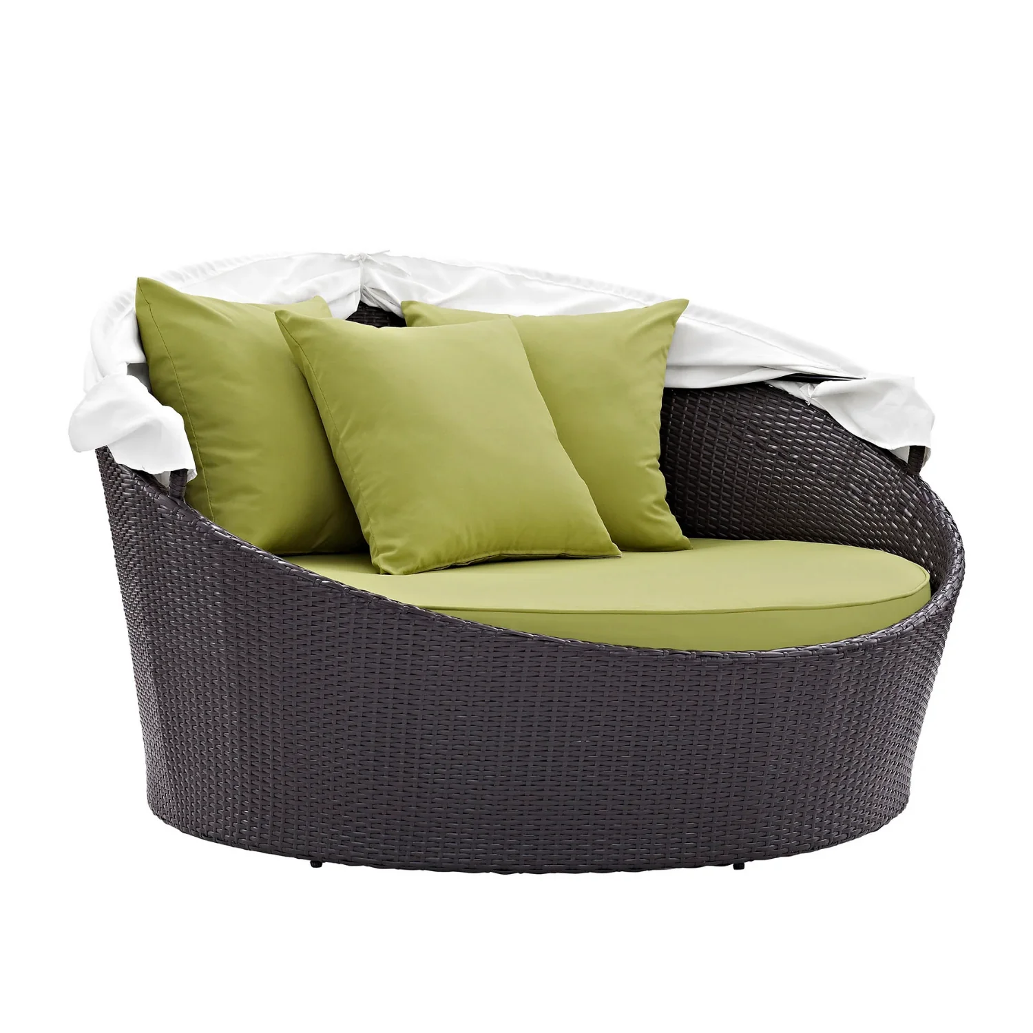 Outdoor Rattan Wicker Patio Daybed with Retractable Canopy - Image 7