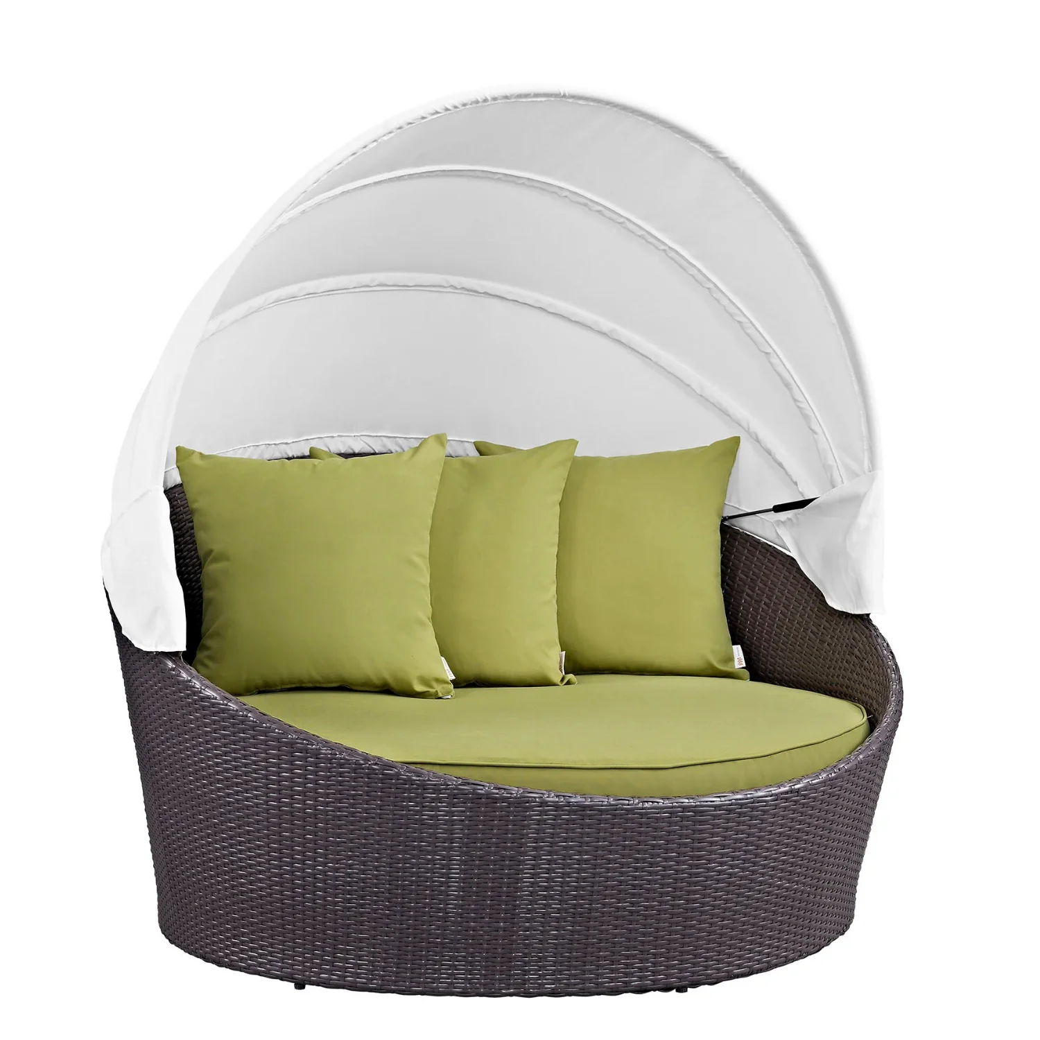 Outdoor Rattan Wicker Patio Daybed with Retractable Canopy - Image 8