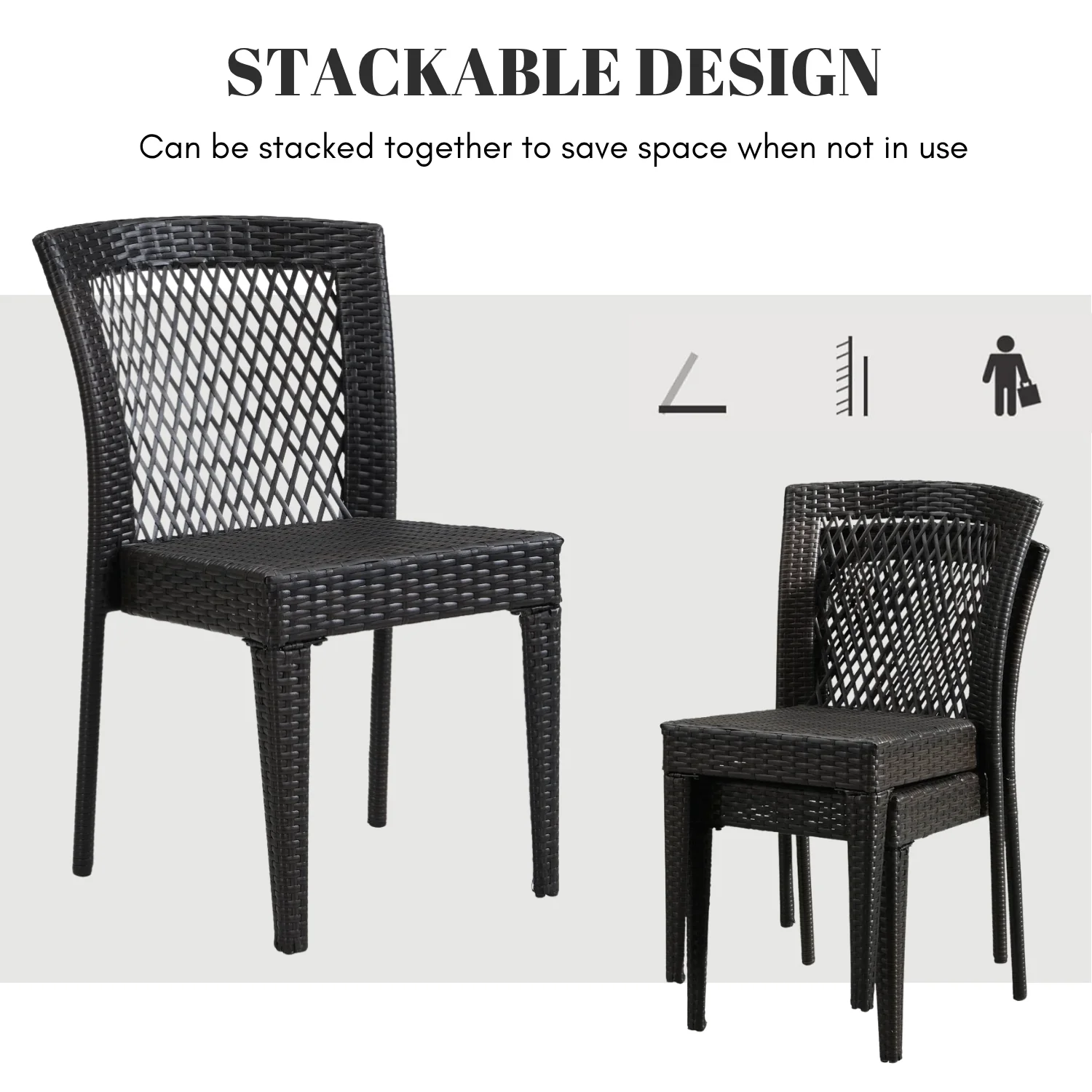 Outdoor Rattan Wicker Patio Dining Chairs - Image 7