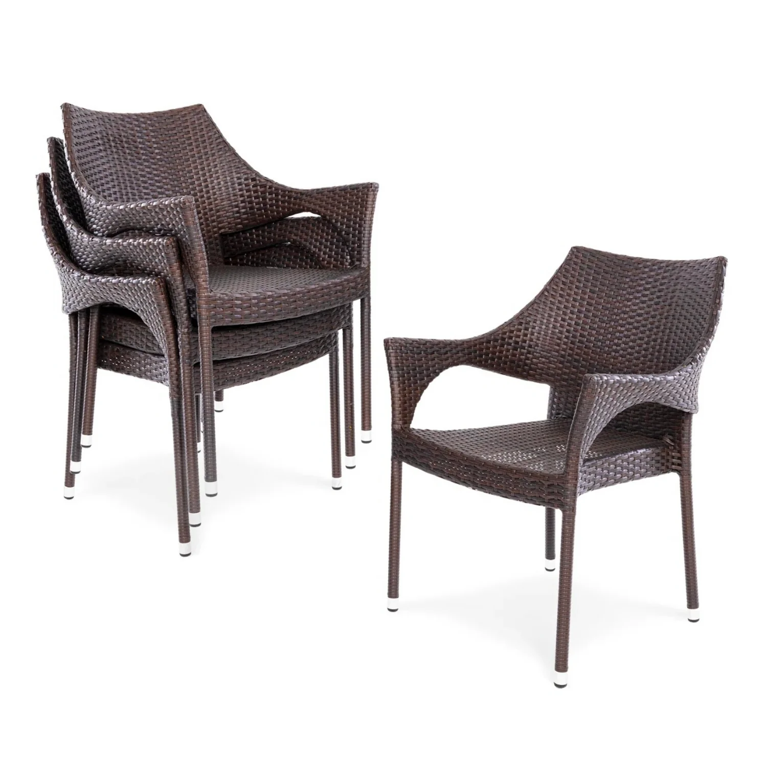 Outdoor Rattan Wicker Patio Dining Chairs - Image 3