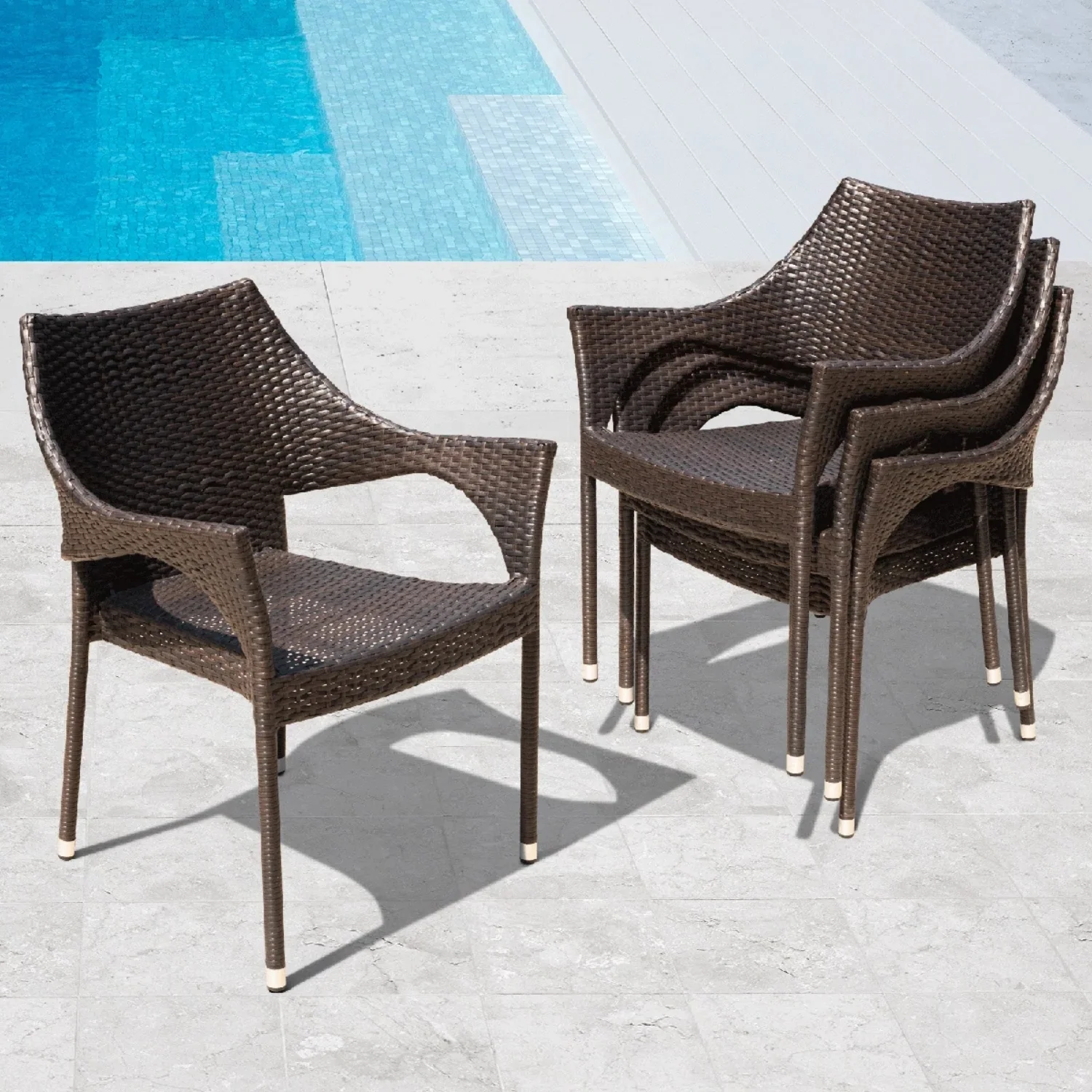 Outdoor Rattan Wicker Patio Dining Chairs - Image 8