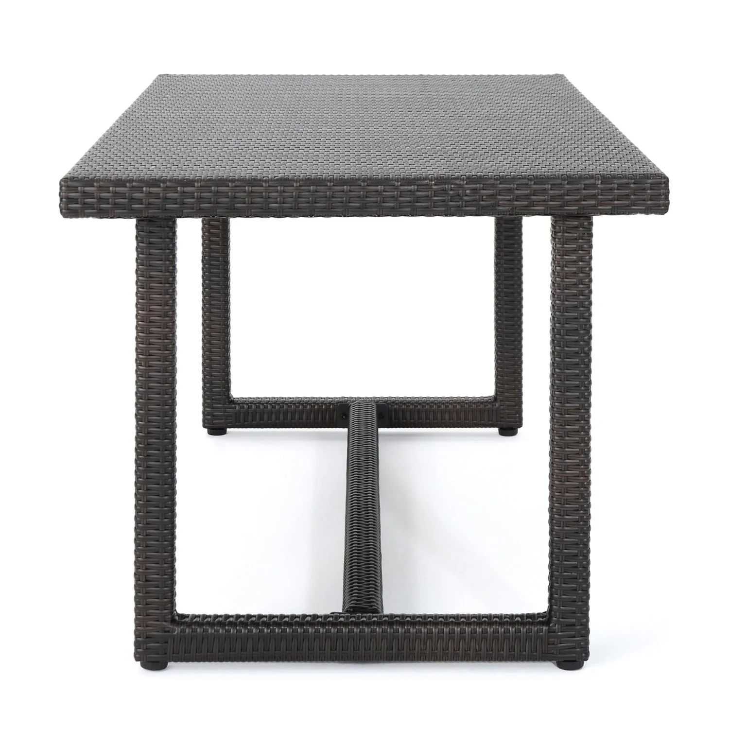 Outdoor Rattan Wicker Patio Table (Dark Brown) - Image 3