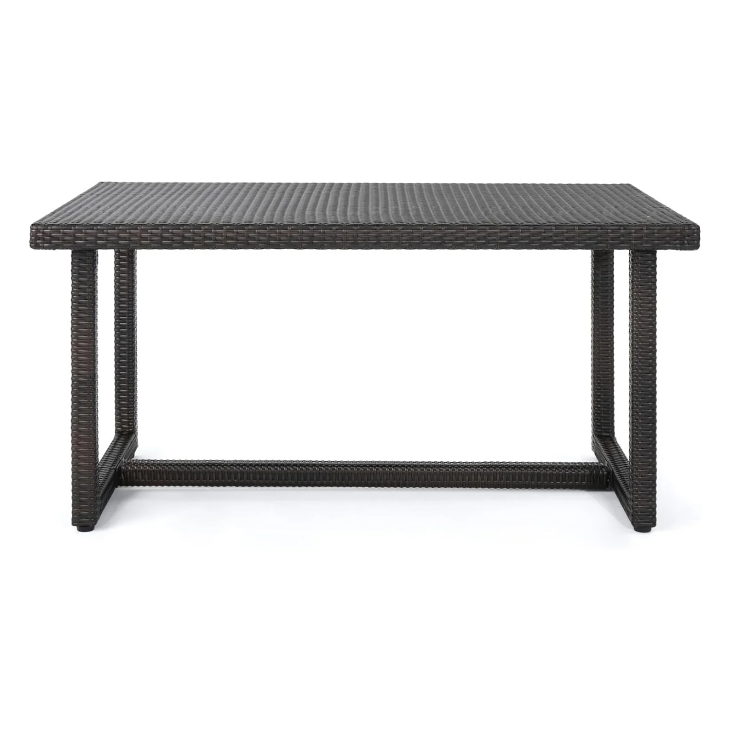 Outdoor Rattan Wicker Patio Table (Dark Brown) - Image 6