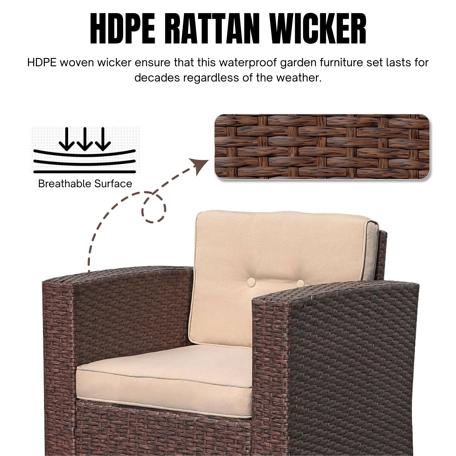 Outdoor Rattan Wicker Sectional 6-Seater Sofa Set - Image 6