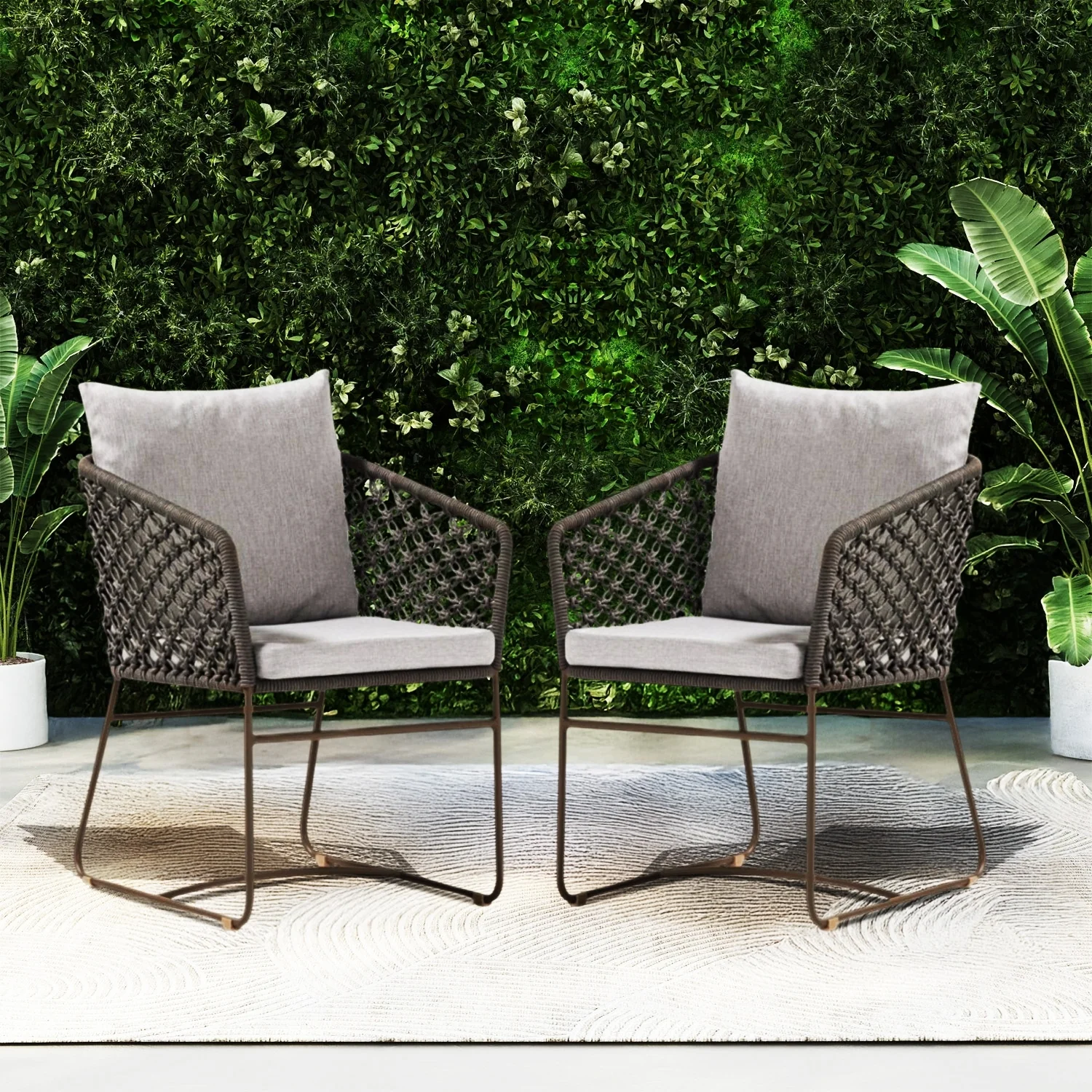 Outdoor Rope 2-Piece Patio Chairs