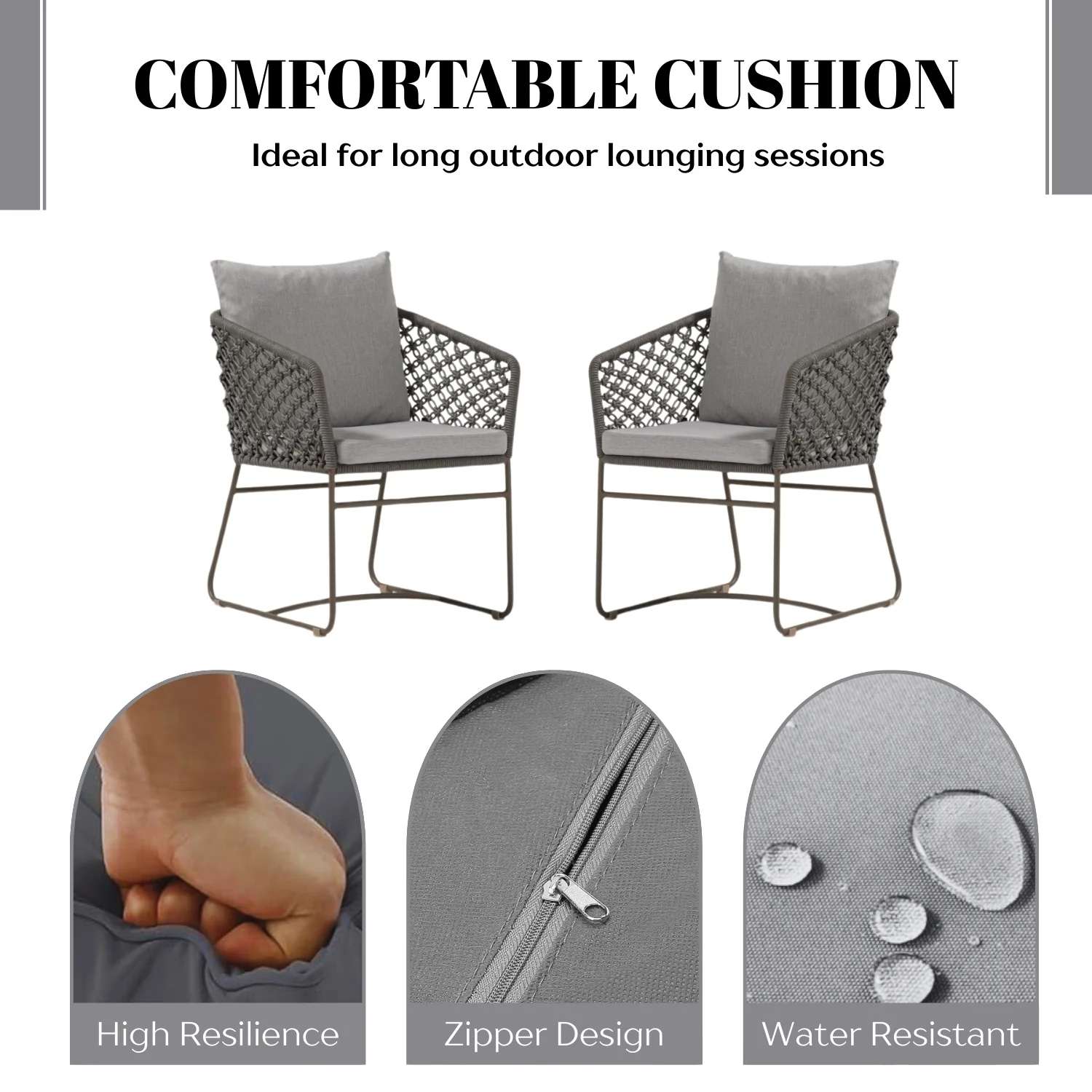 Outdoor Rope 2-Piece Patio Chairs - Image 7