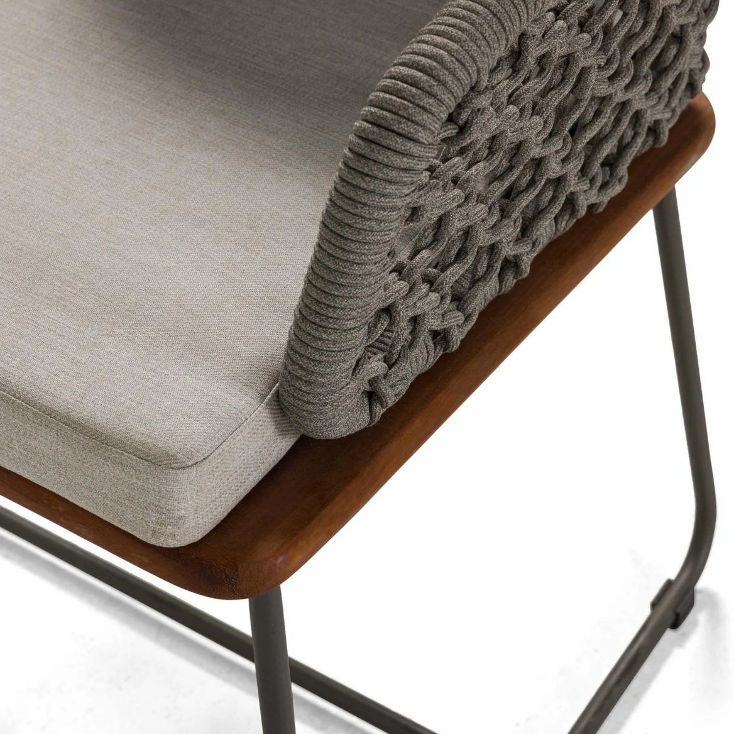 Outdoor Rope 2-Piece Patio Chairs With Wooden Base - Image 10
