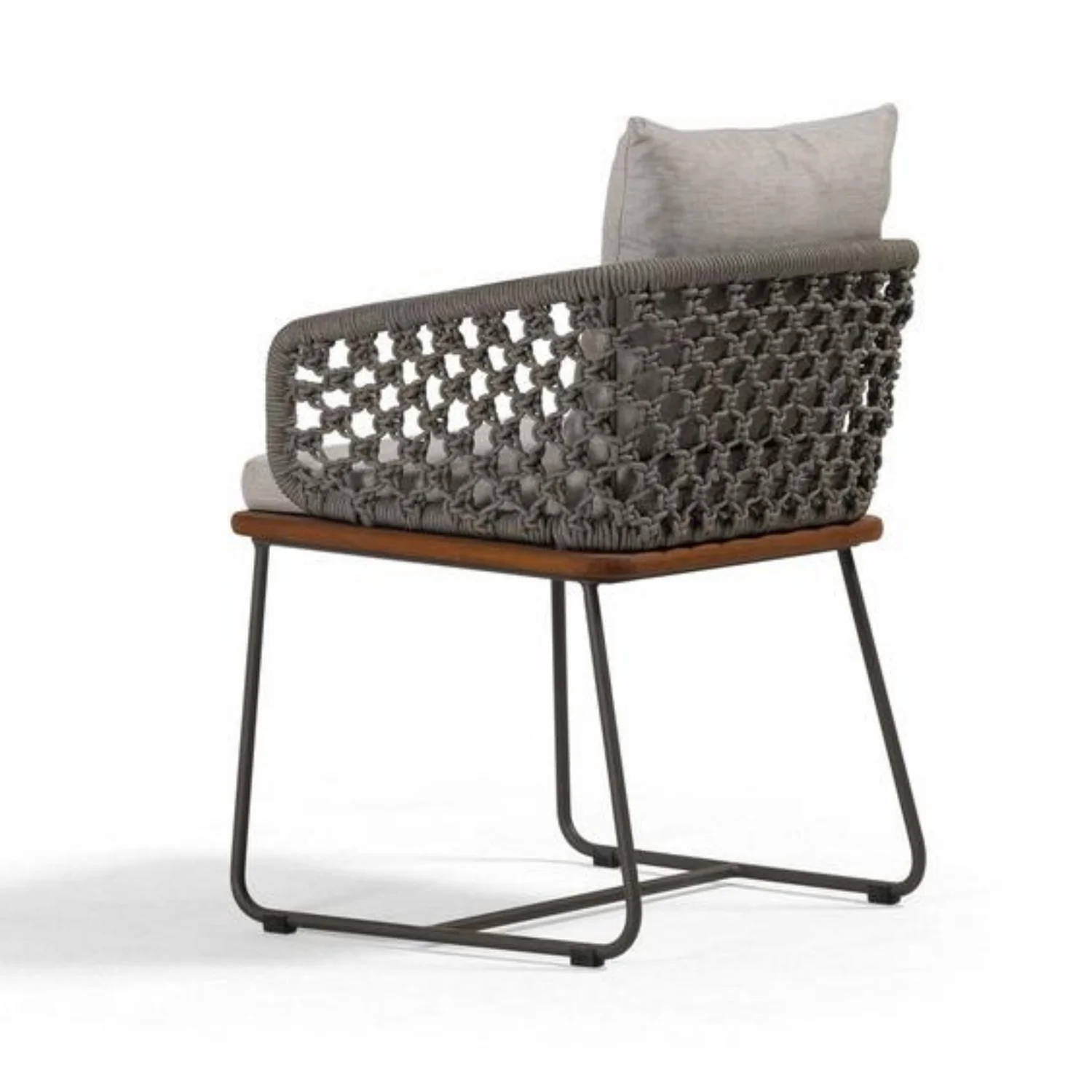 Outdoor Rope 2-Piece Patio Chairs With Wooden Base - Image 11