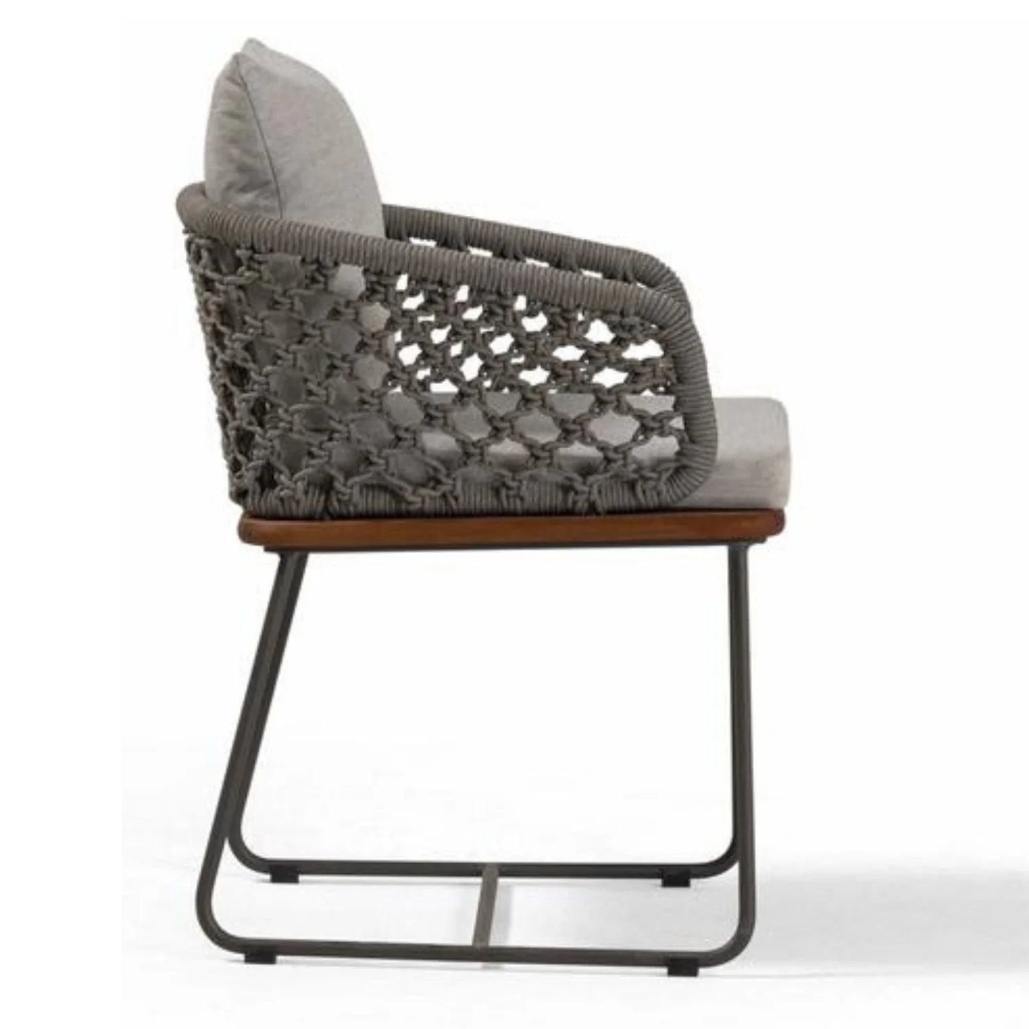 Outdoor Rope 2-Piece Patio Chairs With Wooden Base - Image 12