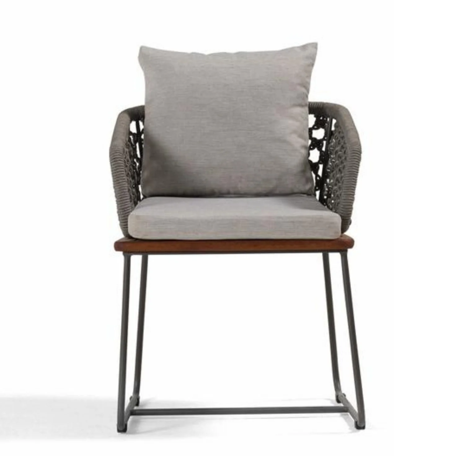 Outdoor Rope 2-Piece Patio Chairs With Wooden Base - Image 13