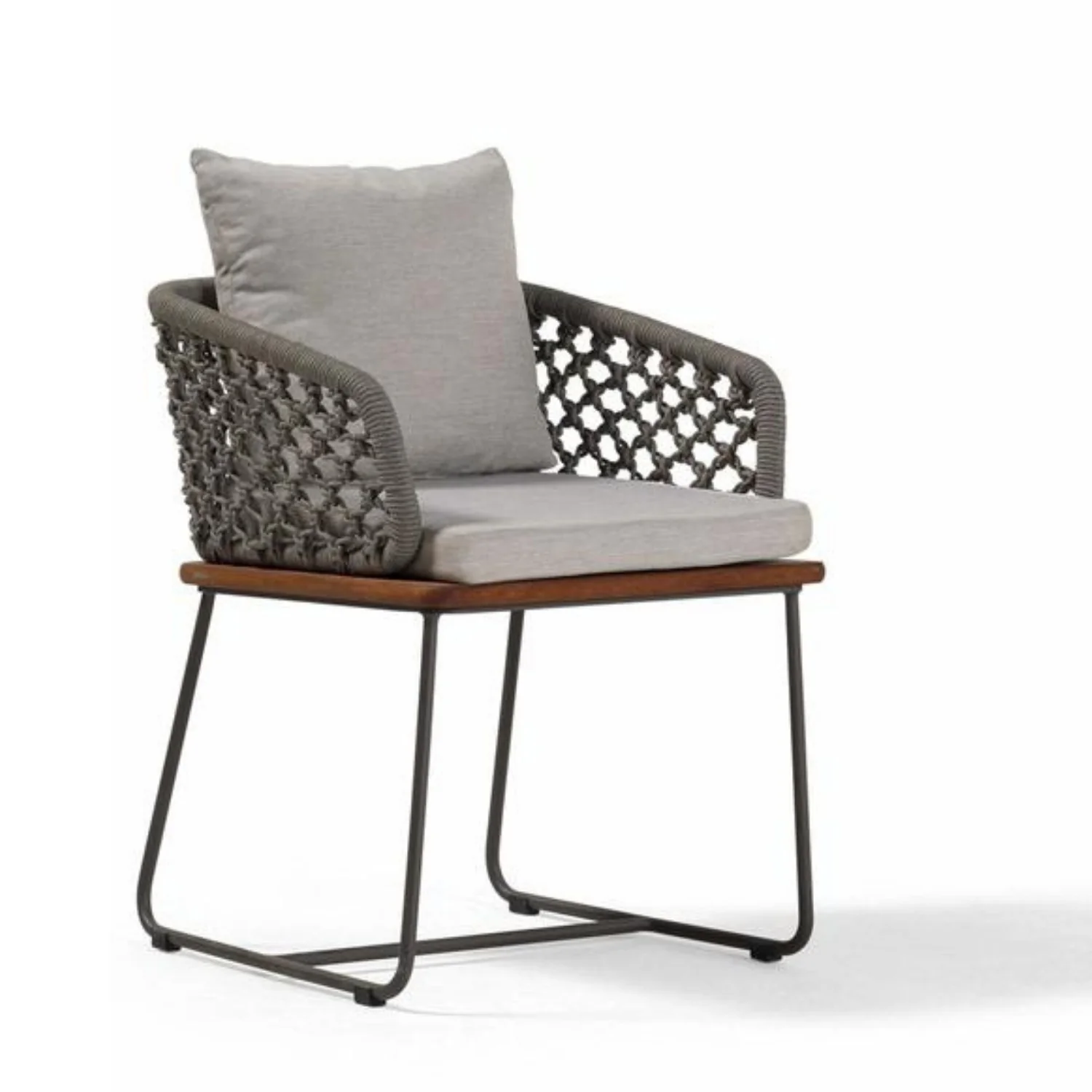 Outdoor Rope 2-Piece Patio Chairs With Wooden Base - Image 9