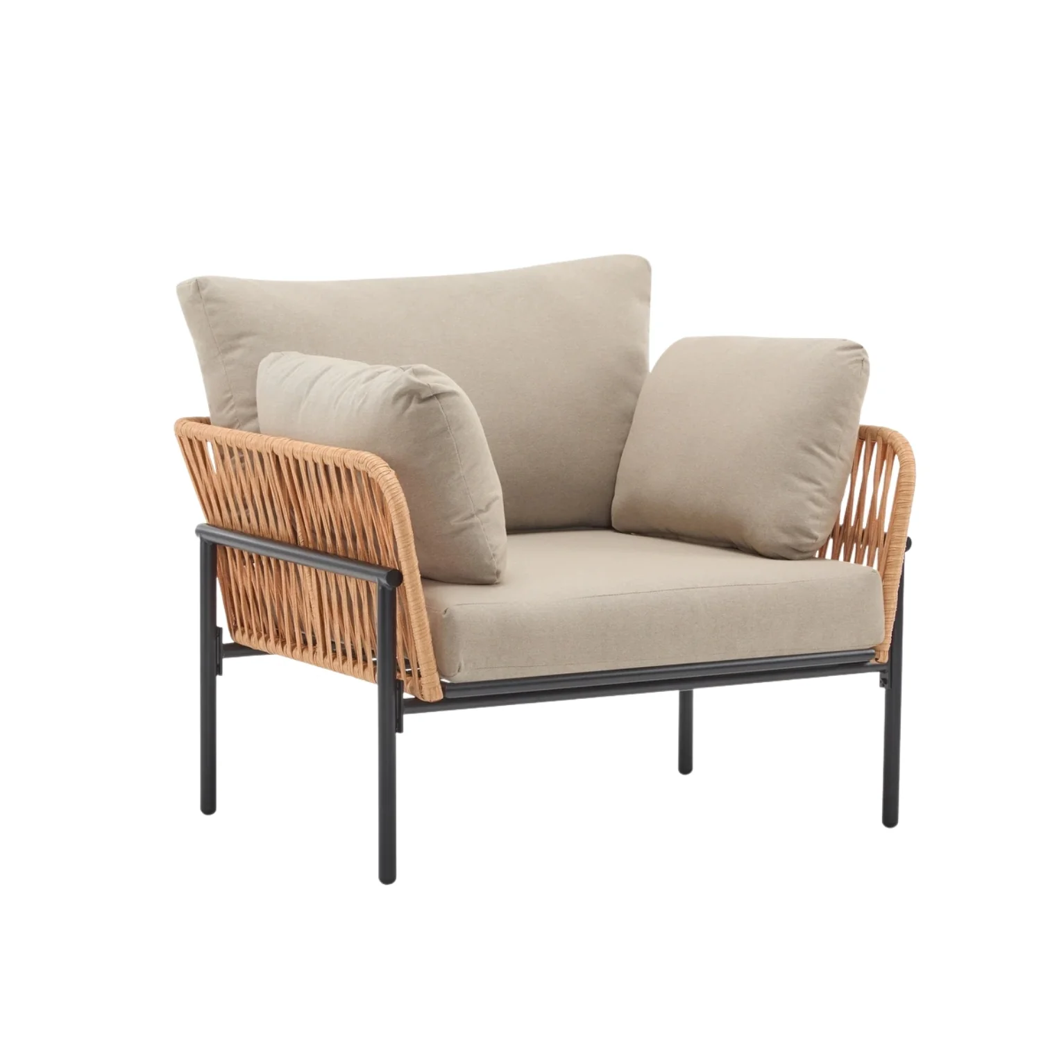 Outdoor Rope 2-Piece Single Seater Sofa (Beige & Cream) - Image 7