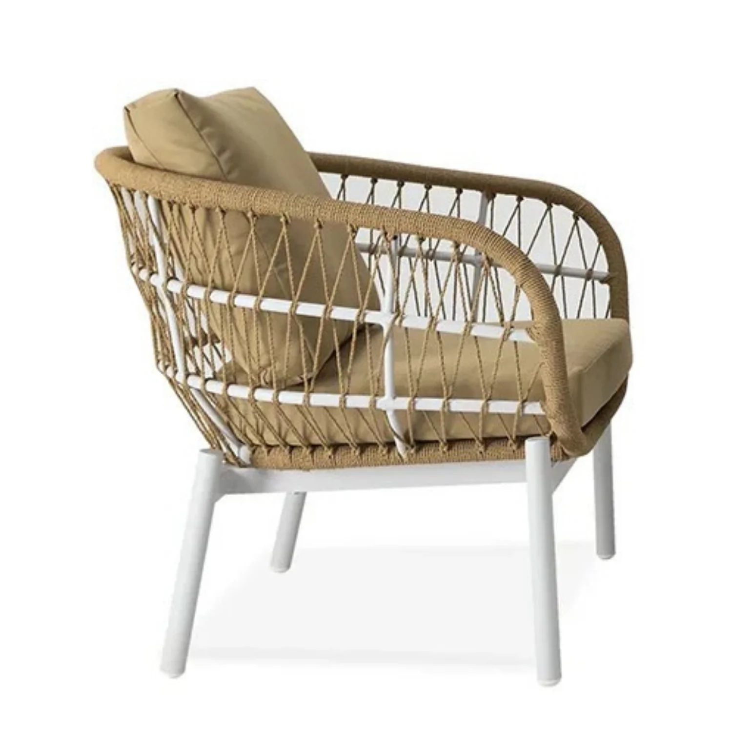Outdoor Rope 3-Piece Patio Set (Beige & Dark Cream) - Image 4