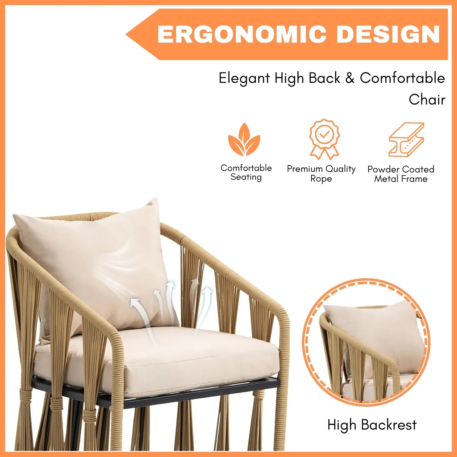Outdoor Rope 3-Piece Patio Set - Image 8