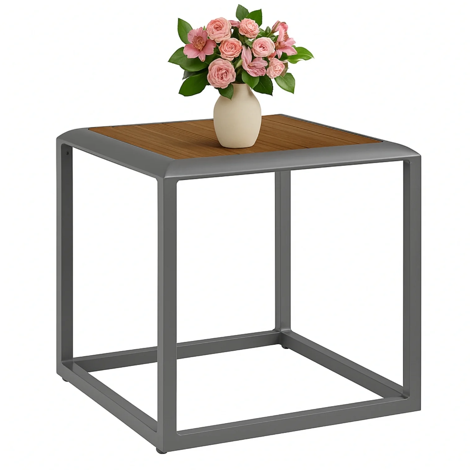 Outdoor Rope 3-Piece Patio Set With Wooden Top Table - Image 10