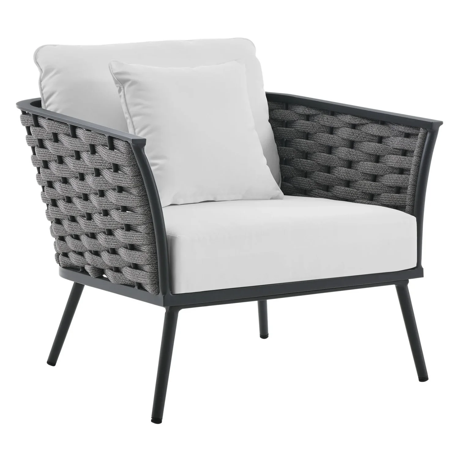 Outdoor Rope 3-Piece Patio Set With Wooden Top Table - Image 4