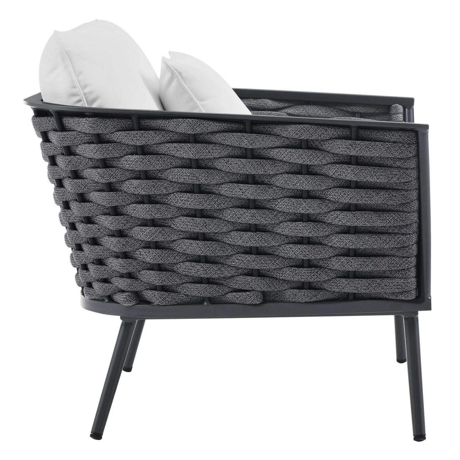 Outdoor Rope 3-Piece Patio Set With Wooden Top Table - Image 9