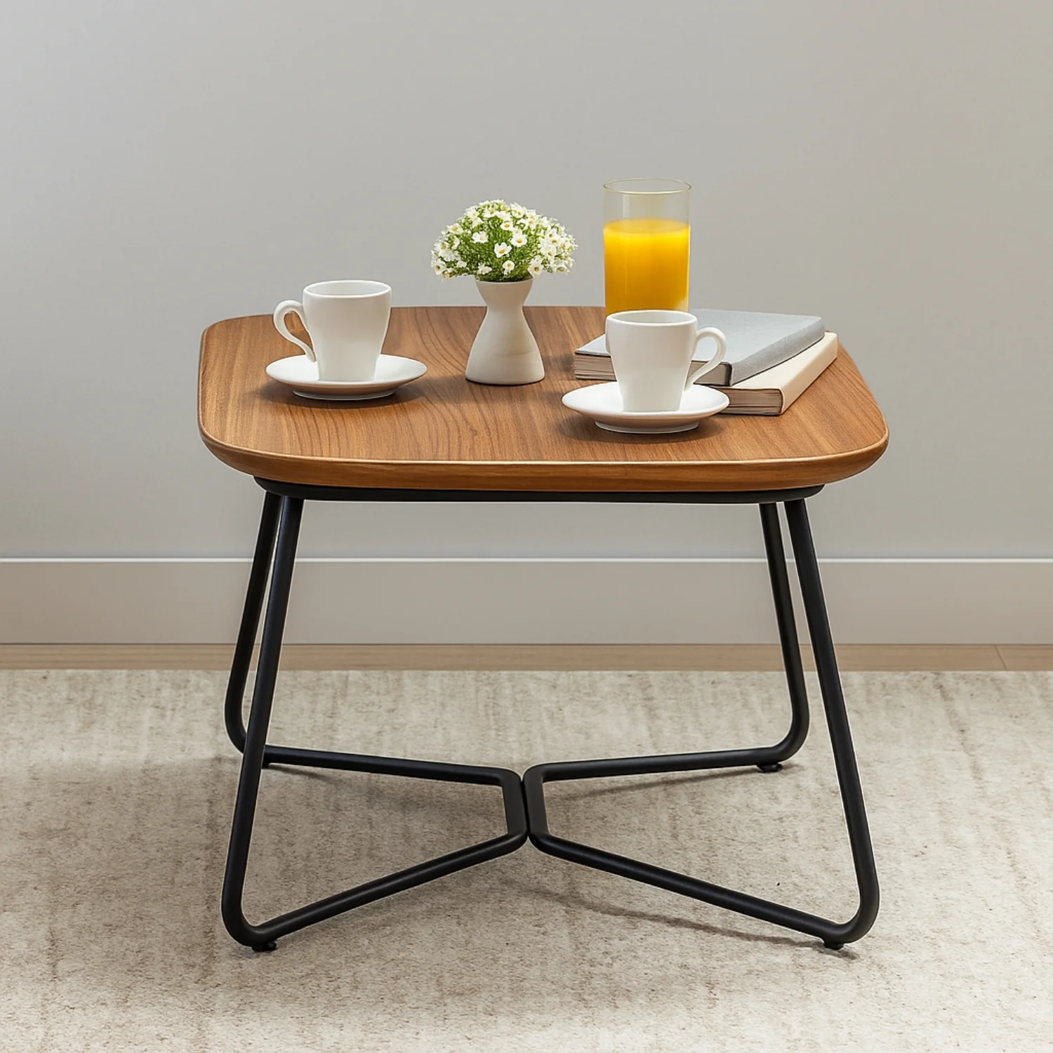 Outdoor Rope 3-Piece Patio Set With Wooden Top Table - Image 10