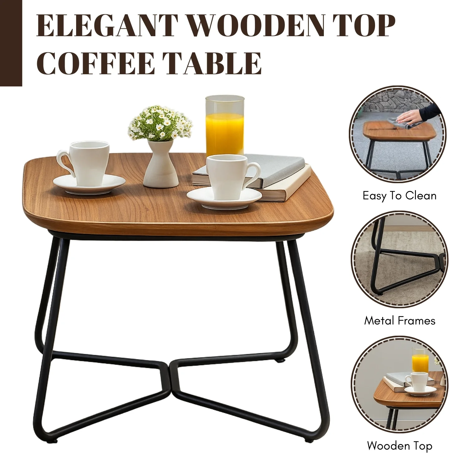 Outdoor Rope 3-Piece Patio Set With Wooden Top Table - Image 8