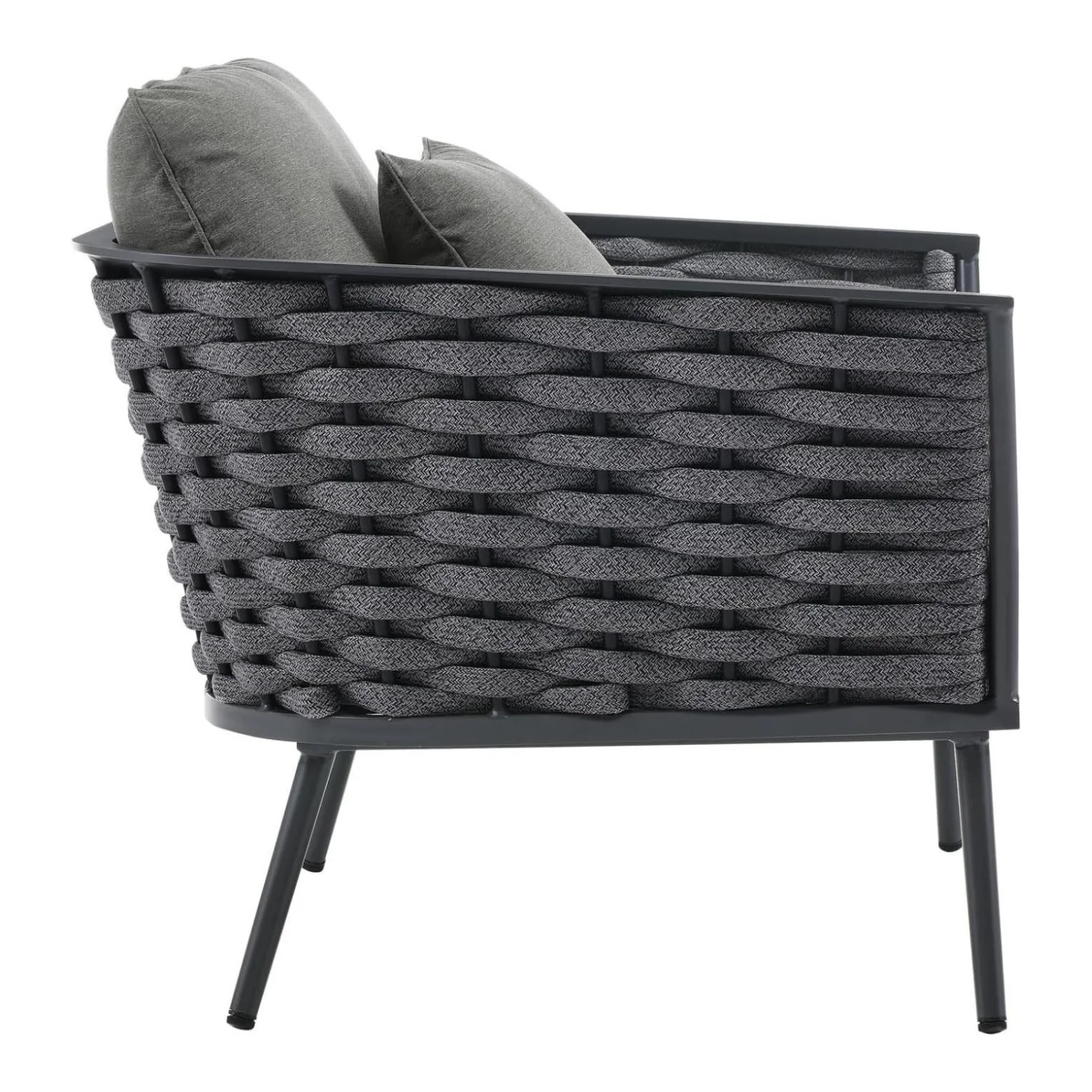 Outdoor Rope 3-Piece Patio Set With Wooden Top Table - Image 9