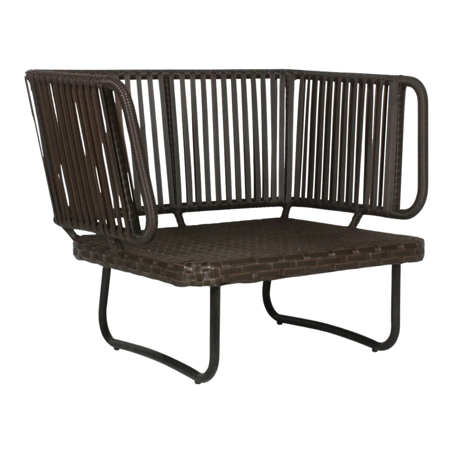 Outdoor Rope 4-Piece Patio Sofa Set with Wicker Top Table (Brown & White) - Image 3