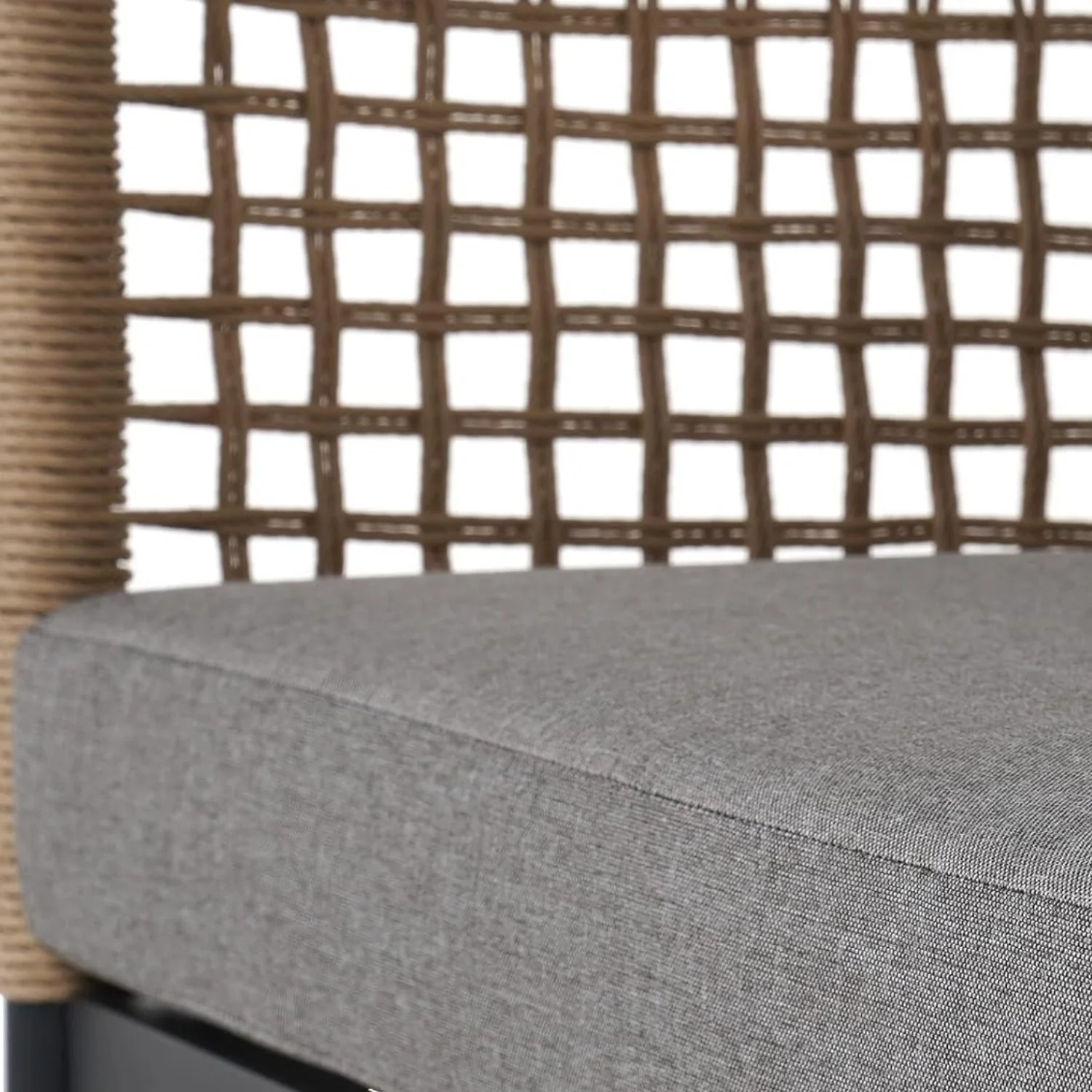 Outdoor Rope 4 Piece Sofa Set (Beige & Grey) - Image 9