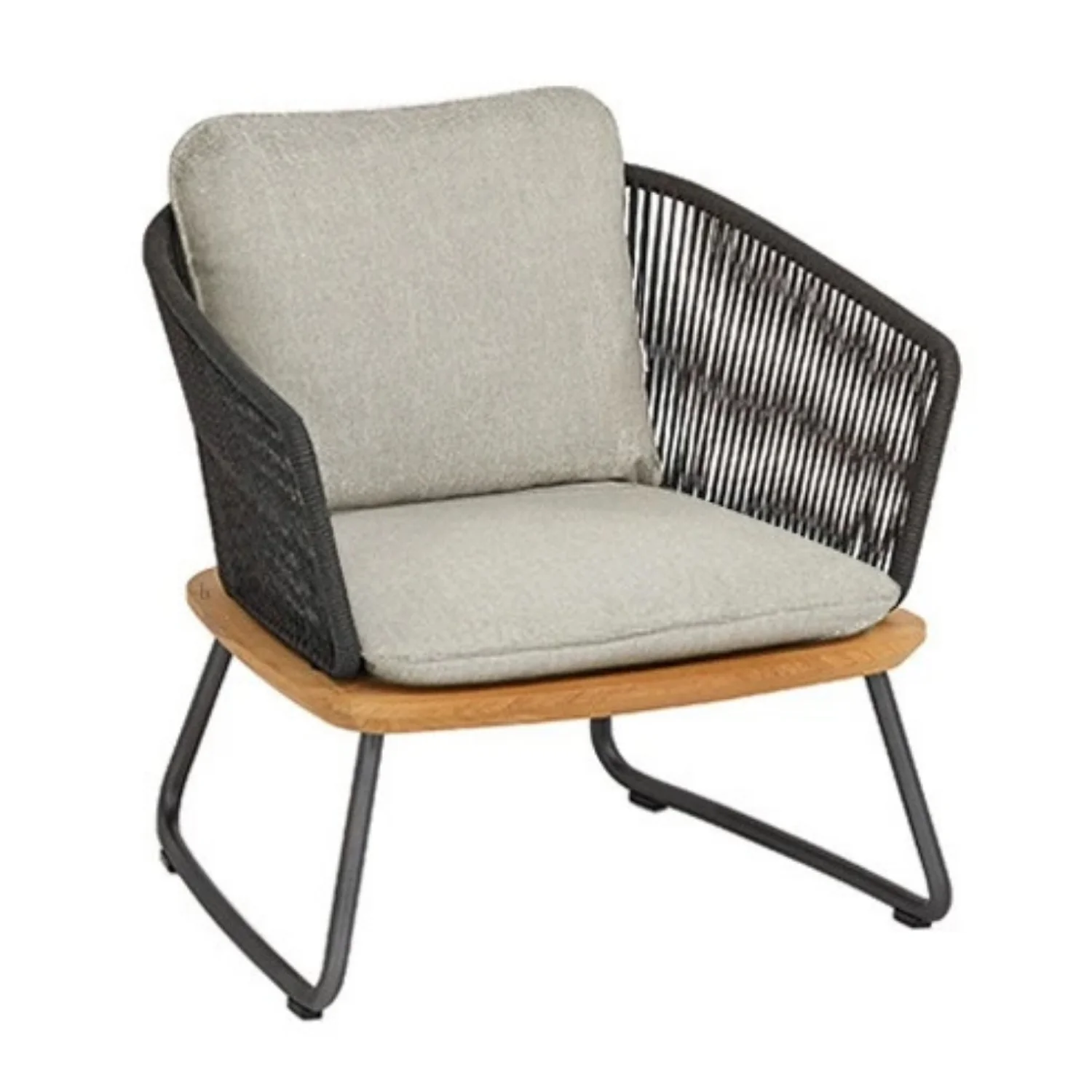 Outdoor Rope 4-Piece Sofa Set With Wooden Top Table - Image 5