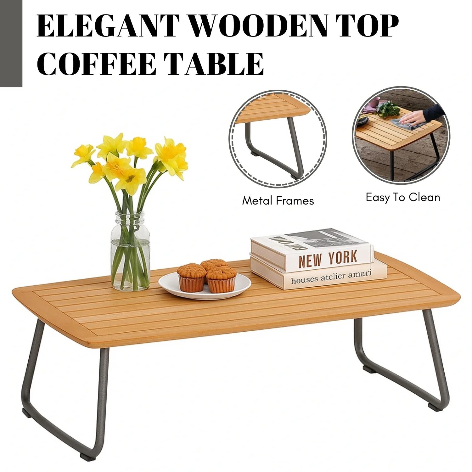 Outdoor Rope 4-Piece Sofa Set With Wooden Top Table - Image 8