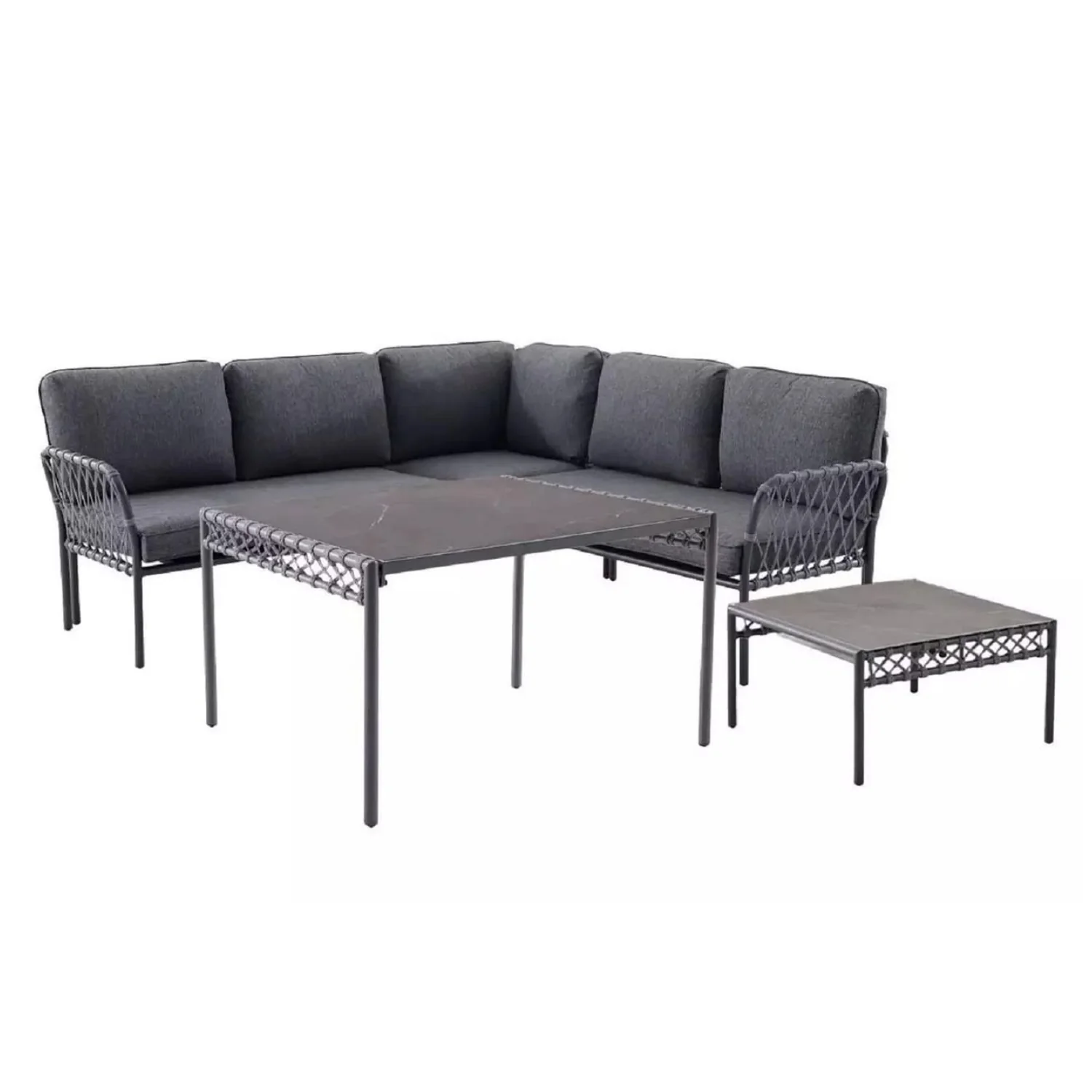 Outdoor Rope 5 Seater L-Shape Sofa - Image 11