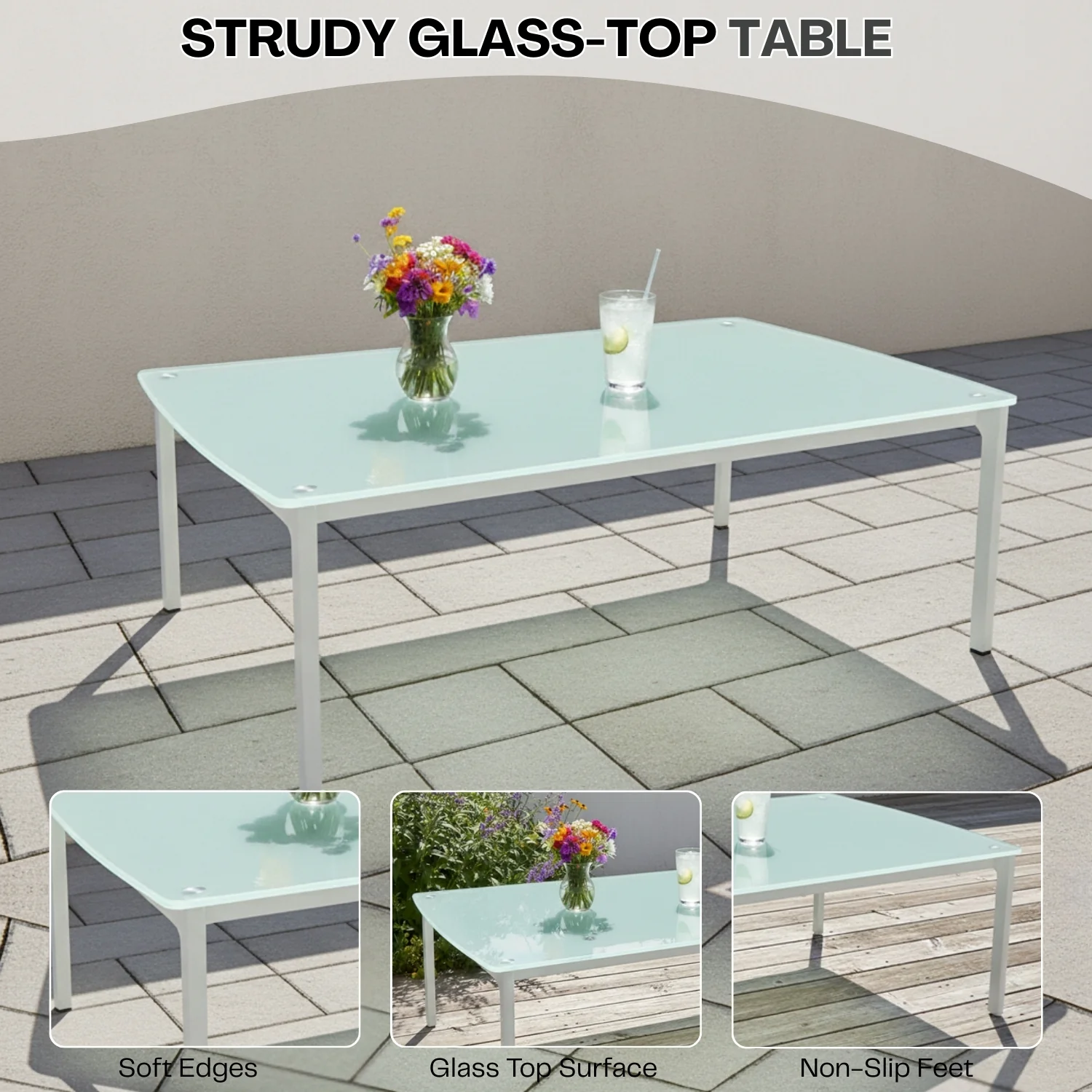 Outdoor Rope 5-Seater  Sofa Set With Glass Top Table (Grey) - Image 7