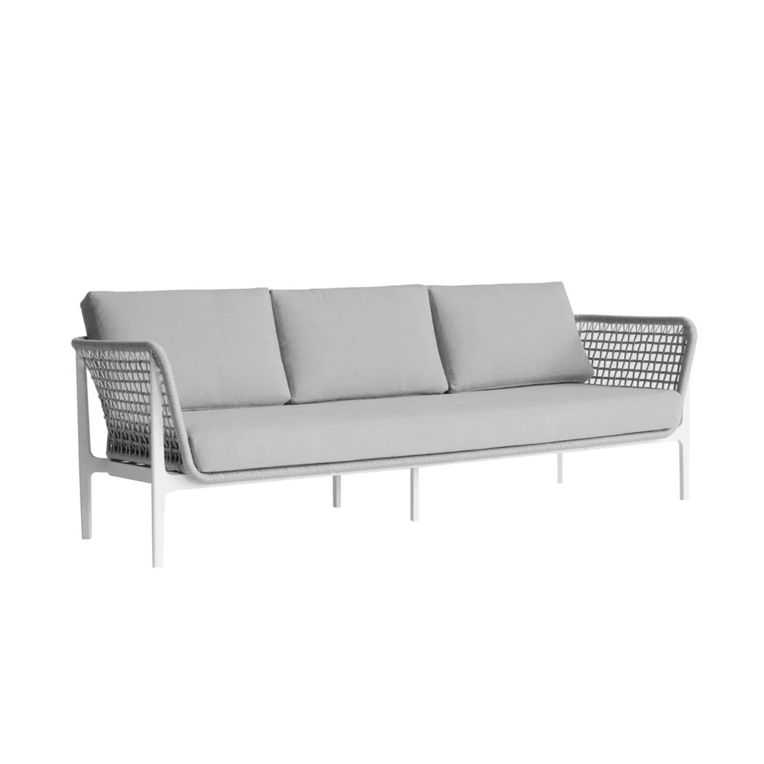 Outdoor Rope 5-Seater  Sofa Set With Glass Top Table (Grey) - Image 8