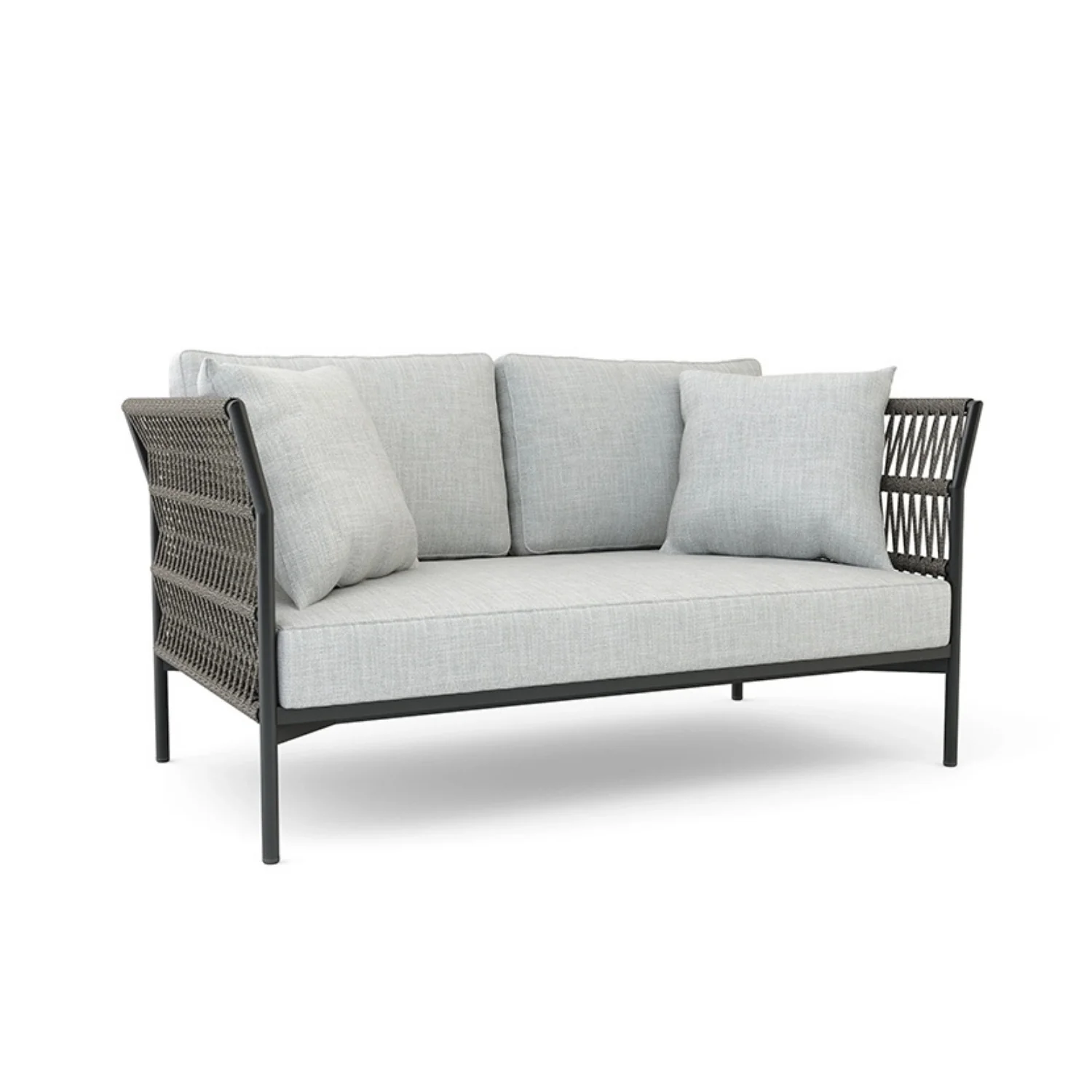 Outdoor Rope 7-Seater Sofa Set With Glass Top Table - Image 10